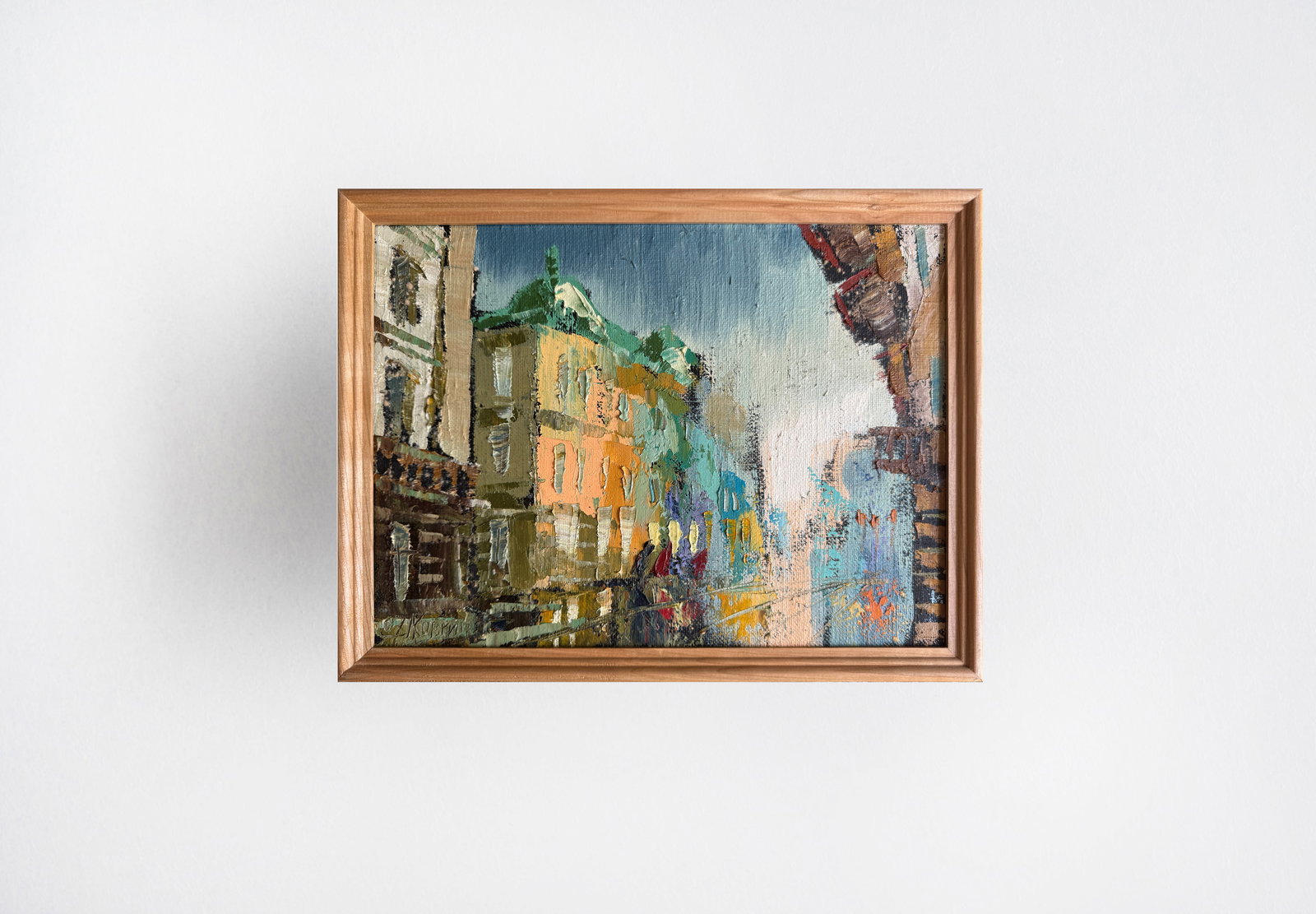 Oil painting with frame After the rain K. Leonid - 8