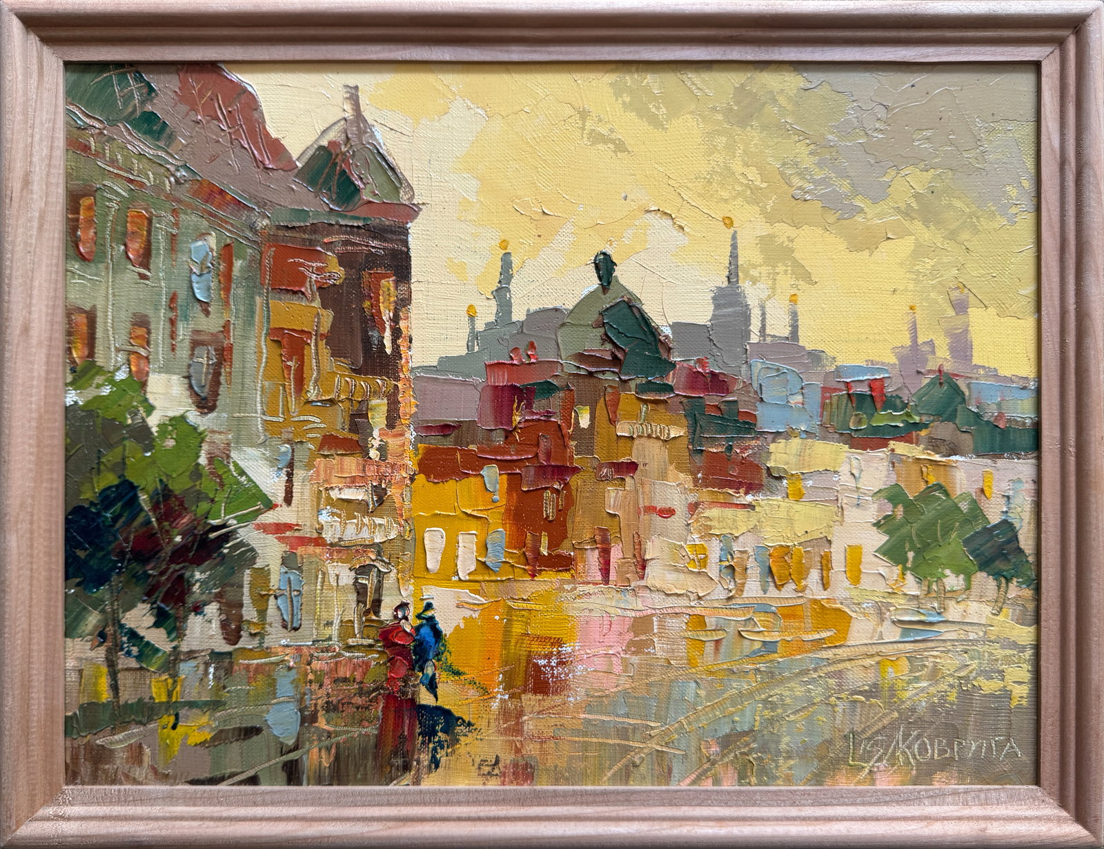 Oil painting with frame afternoon K. Leonid: Title: Oil painting with frame afternoon K. Leonid Description: 246KK Painter: K. Leonid S?ze: 30x40 cm/ 11.81x15.74 inches Components: oil, canvas Original painting CONDITION: exellent ERA:2015 ARTIS