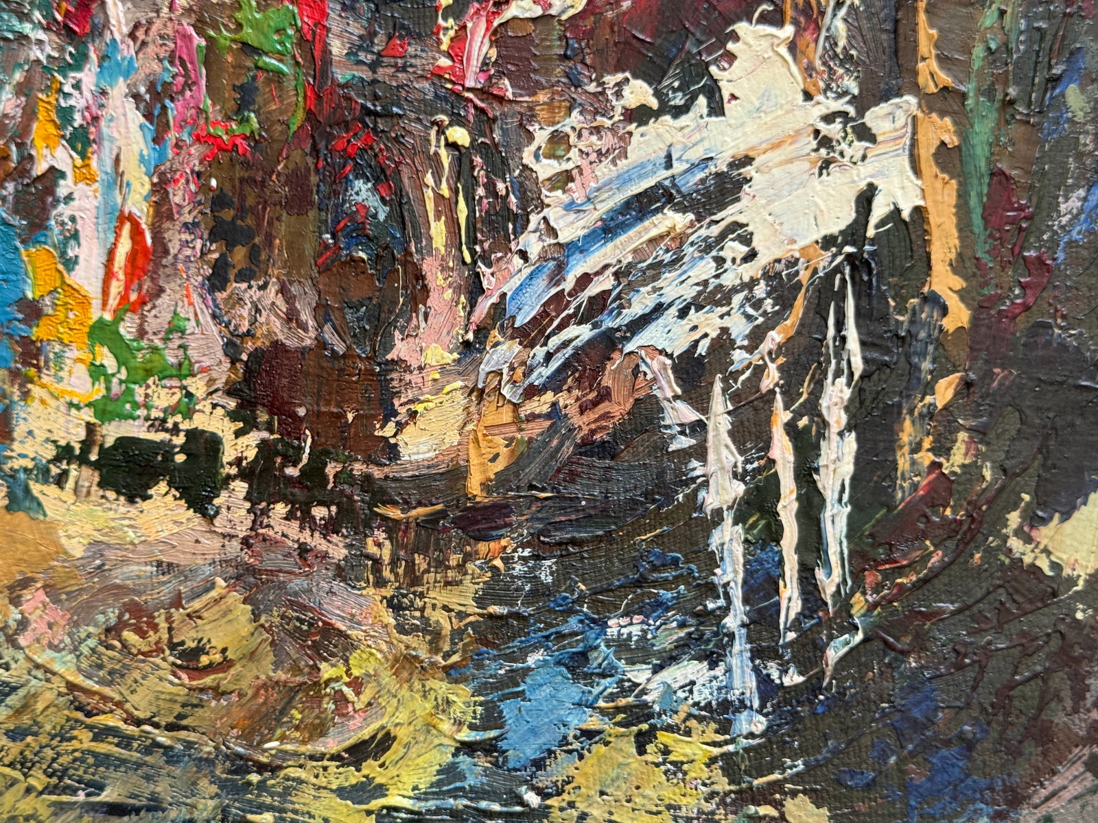 Abstract Oil painting with frame night city K. Leonid - 4