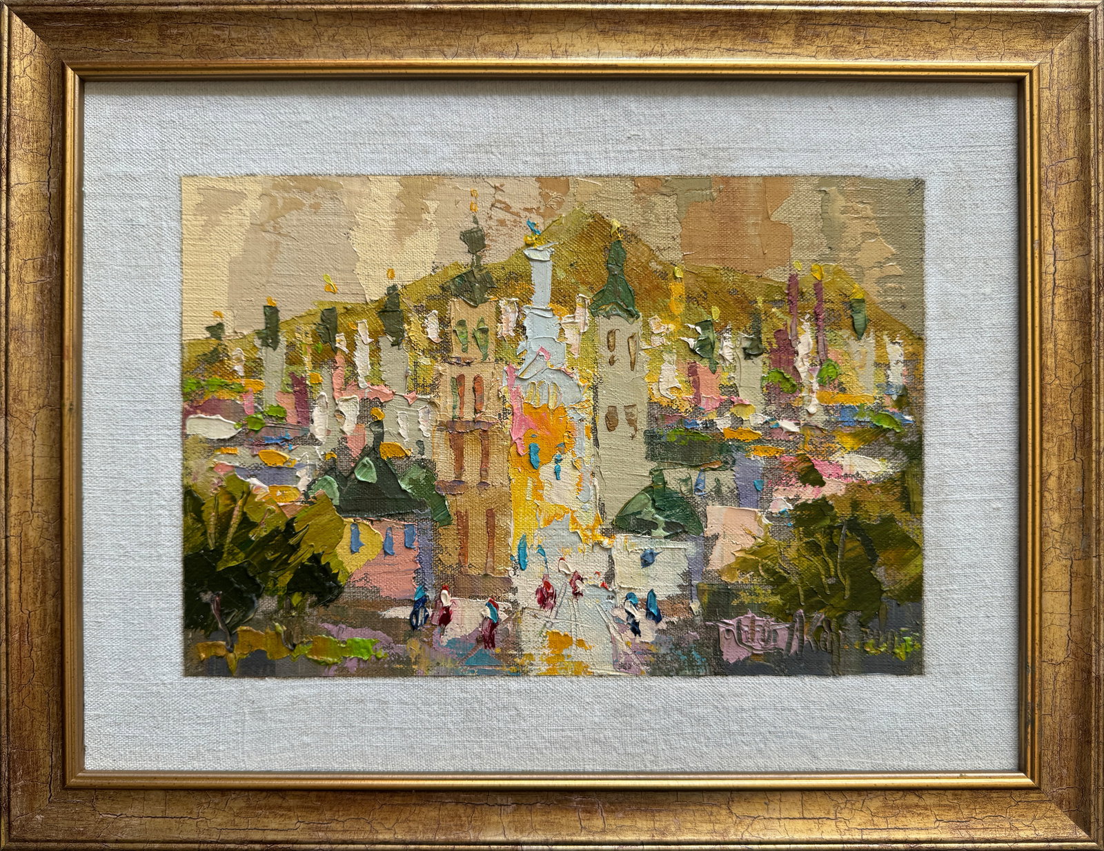 Oil painting with frame city of Lviv K. Leonid: Title: Oil painting with frame city of Lviv K. Leonid Description: 252KK Painter: K. Leonid S?ze: 30x40 cm/ 11.81x15.74 inches Size without frame: 21x31 cm/ 8.26x12.2 inches Components: oil, canvas,