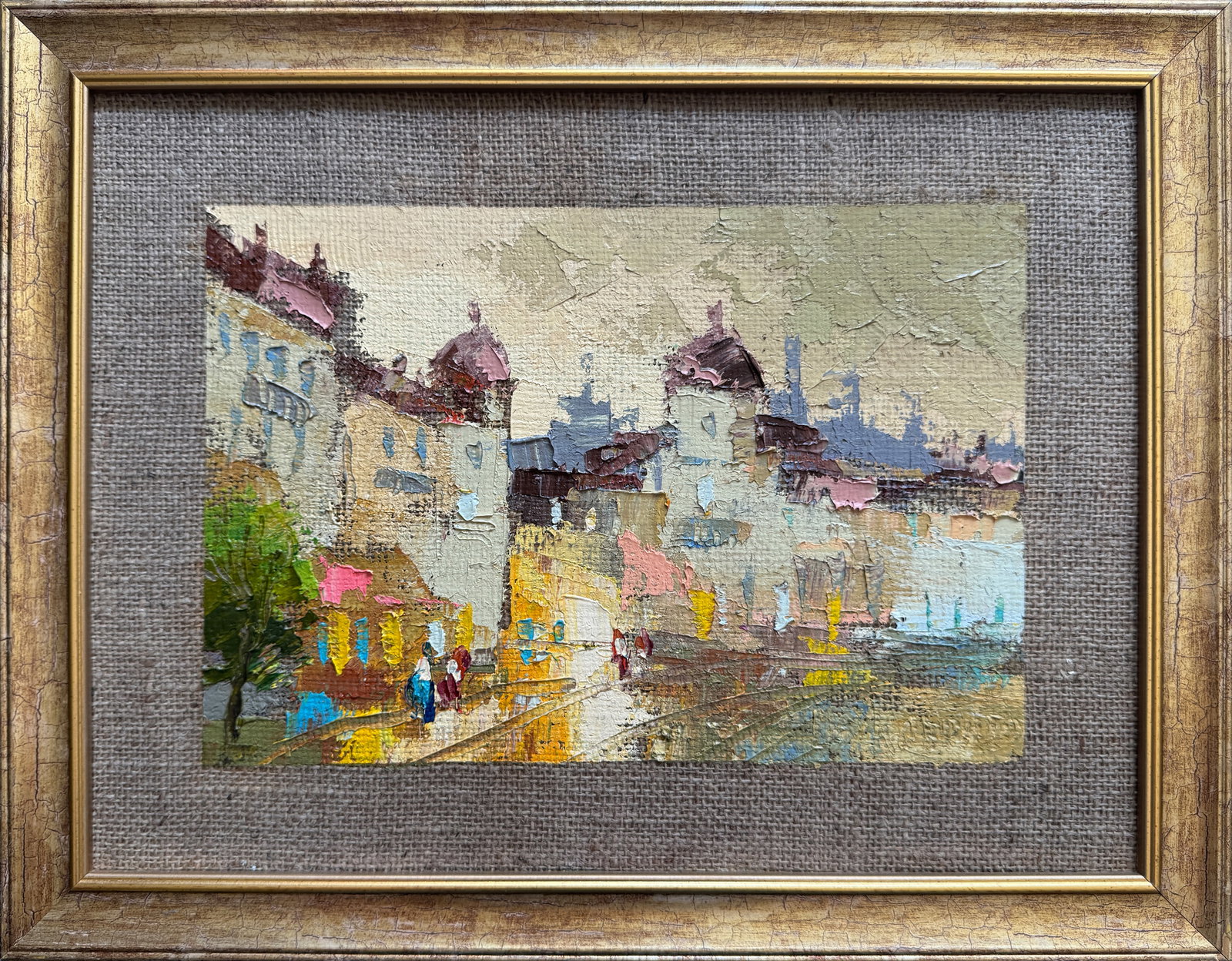 Oil painting with frame evening in the city K. Leonid: Title: Oil painting with frame evening in the city K. Leonid Description: 253KK Painter: K. Leonid S?ze: 30x40 cm/ 11.81x15.74 inches Size without frame: 20.5x30.5 cm/ 8.07x12 inches Components: oil, 