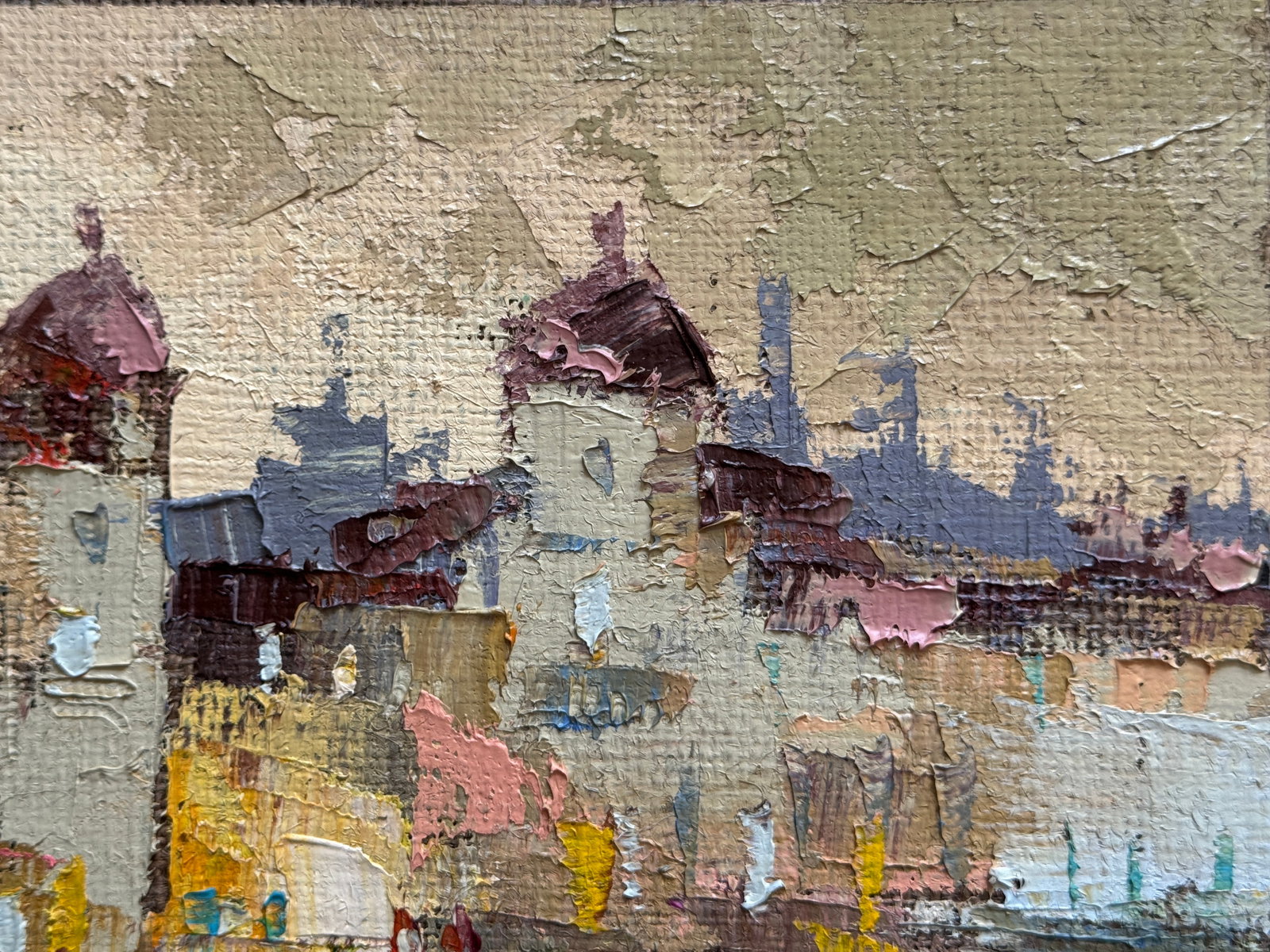 Oil painting with frame evening in the city K. Leonid - 3