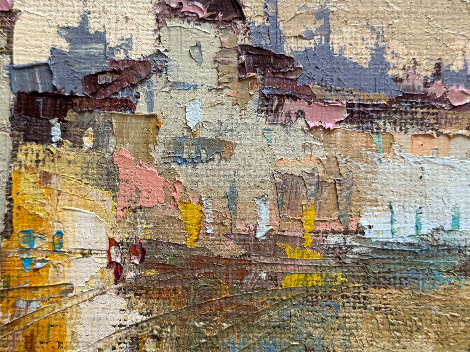 Oil painting with frame evening in the city K. Leonid - 4