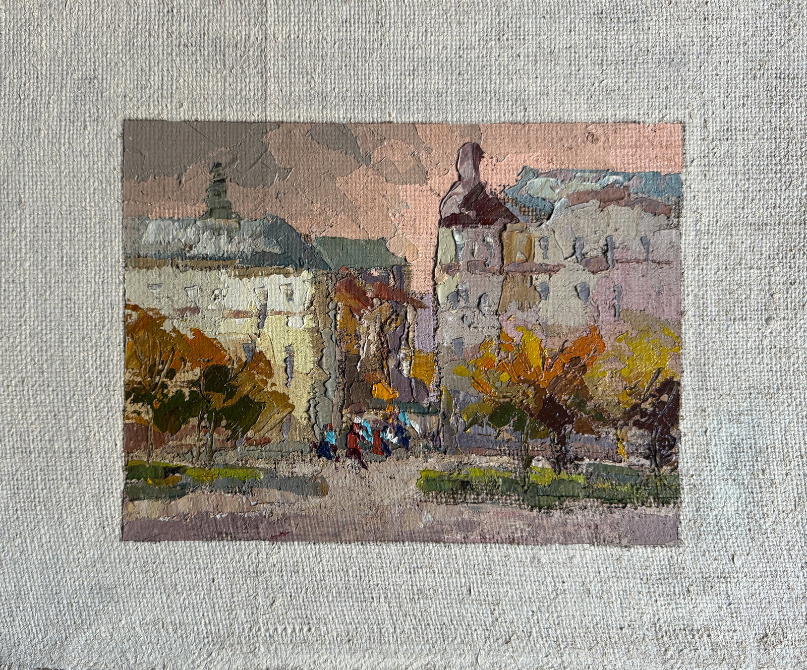 Oil painting square in lviv K. Leonid: Title: Oil painting square in lviv K. Leonid Description: 316KK Painter: K. Leonid S?ze: 35x42 cm/ 13.77x16.53 inches Components: oil, canvas, cardboard Original painting CONDITION: exellent ERA:2019 