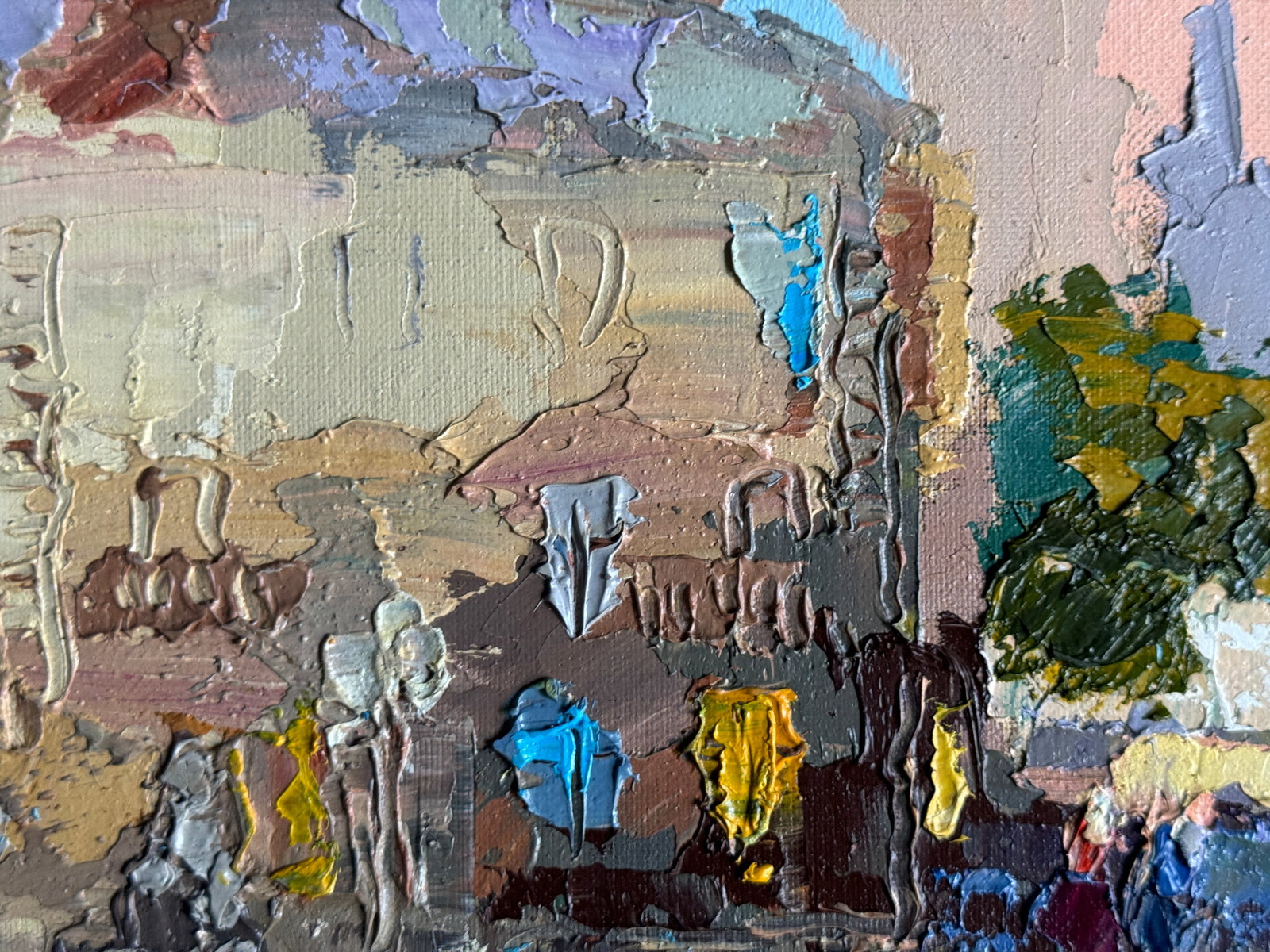 Oil painting with frame Lviv market square K. Leonid - 10