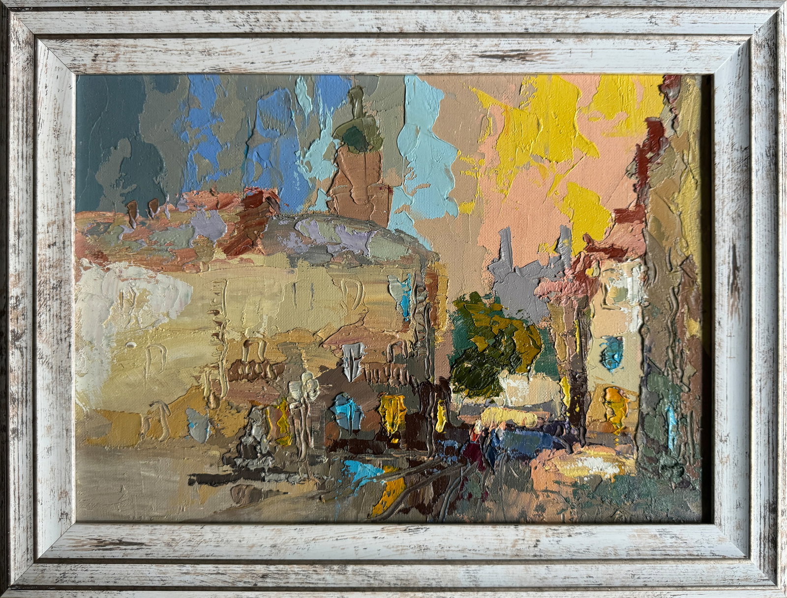 Oil painting with frame Lviv market square K. Leonid: Title: Oil painting with frame Lviv market square K. Leonid Description: 325KK Painter: K. Leonid S?ze: 29x40 cm/ 11.41x15.74 inches Components: oil, canvas, cardboard Original painting CONDITION: exe