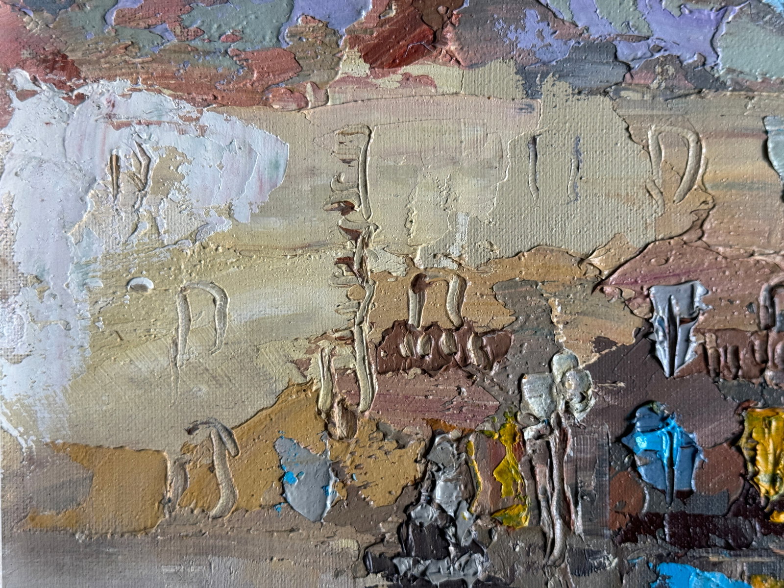 Oil painting with frame Lviv market square K. Leonid - 3