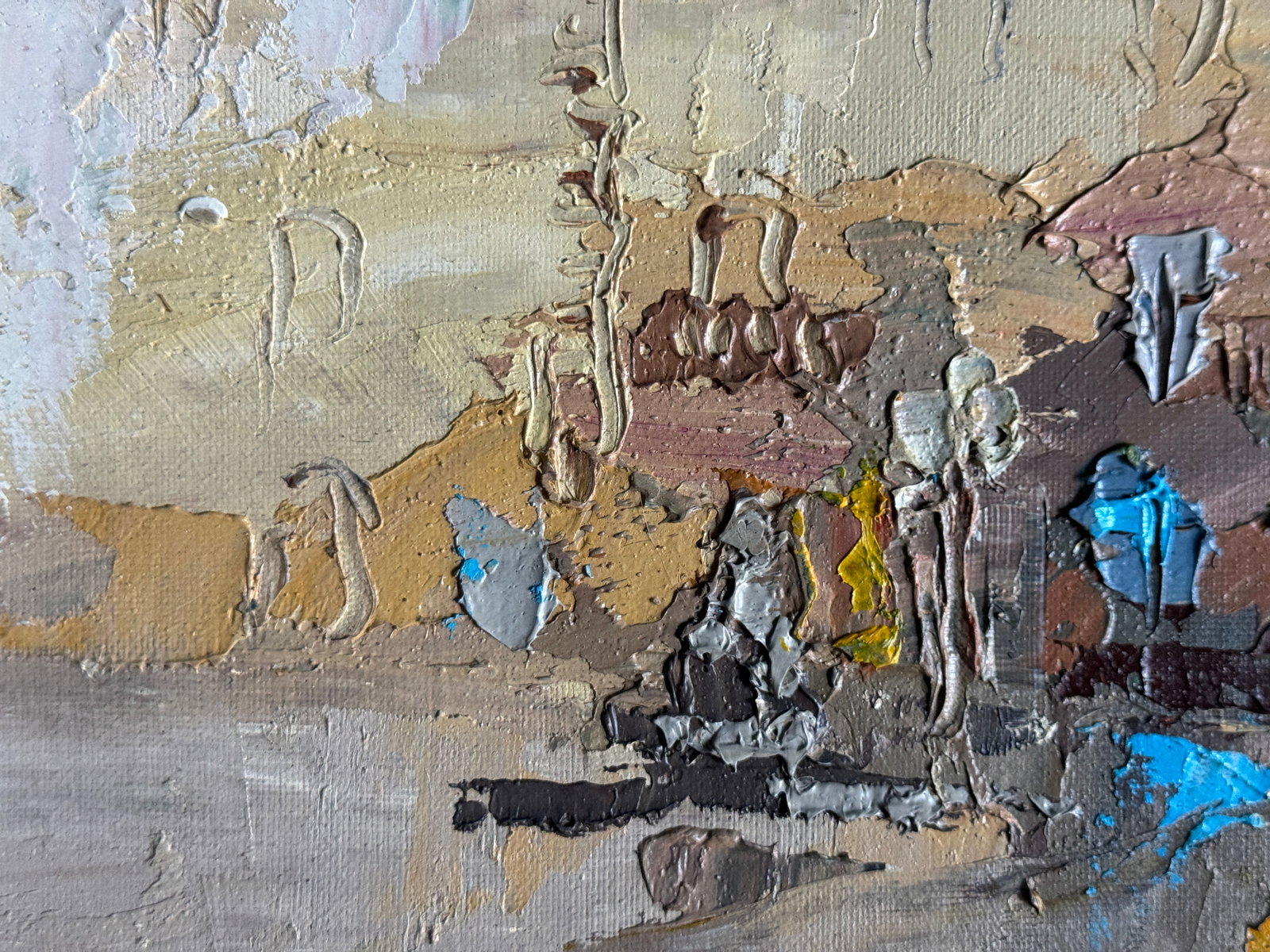 Oil painting with frame Lviv market square K. Leonid - 4