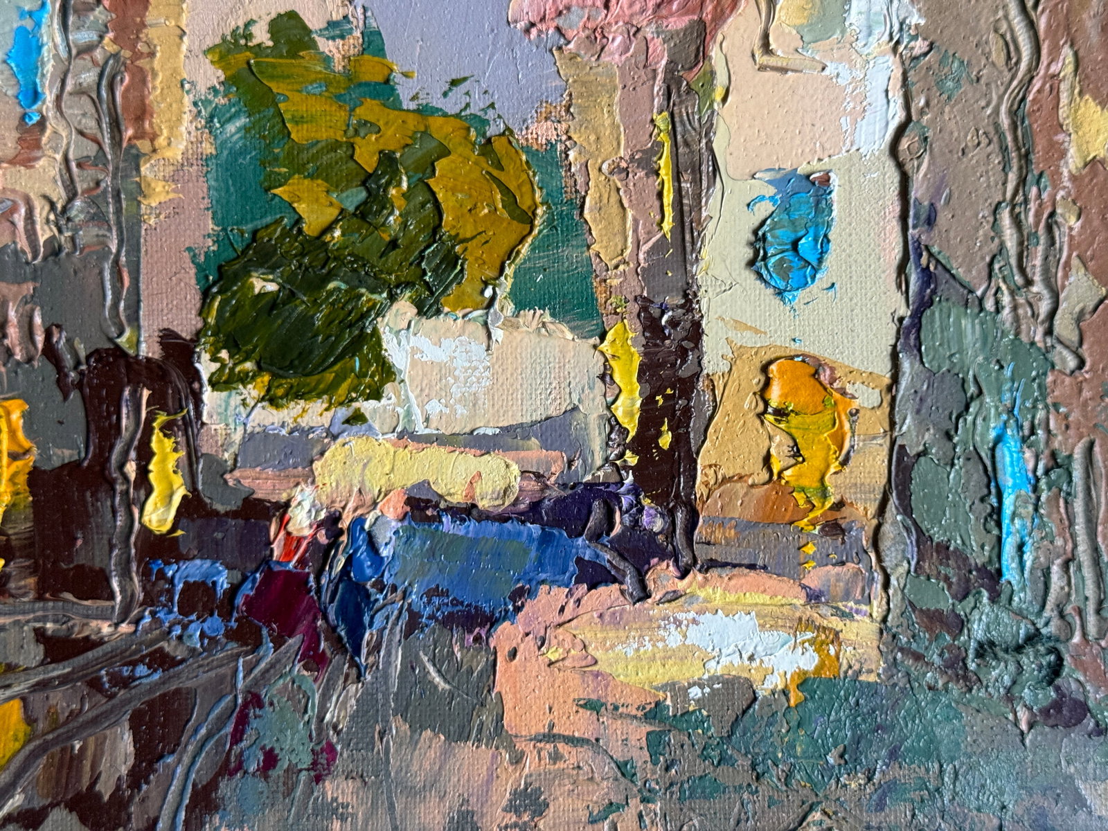 Oil painting with frame Lviv market square K. Leonid - 6