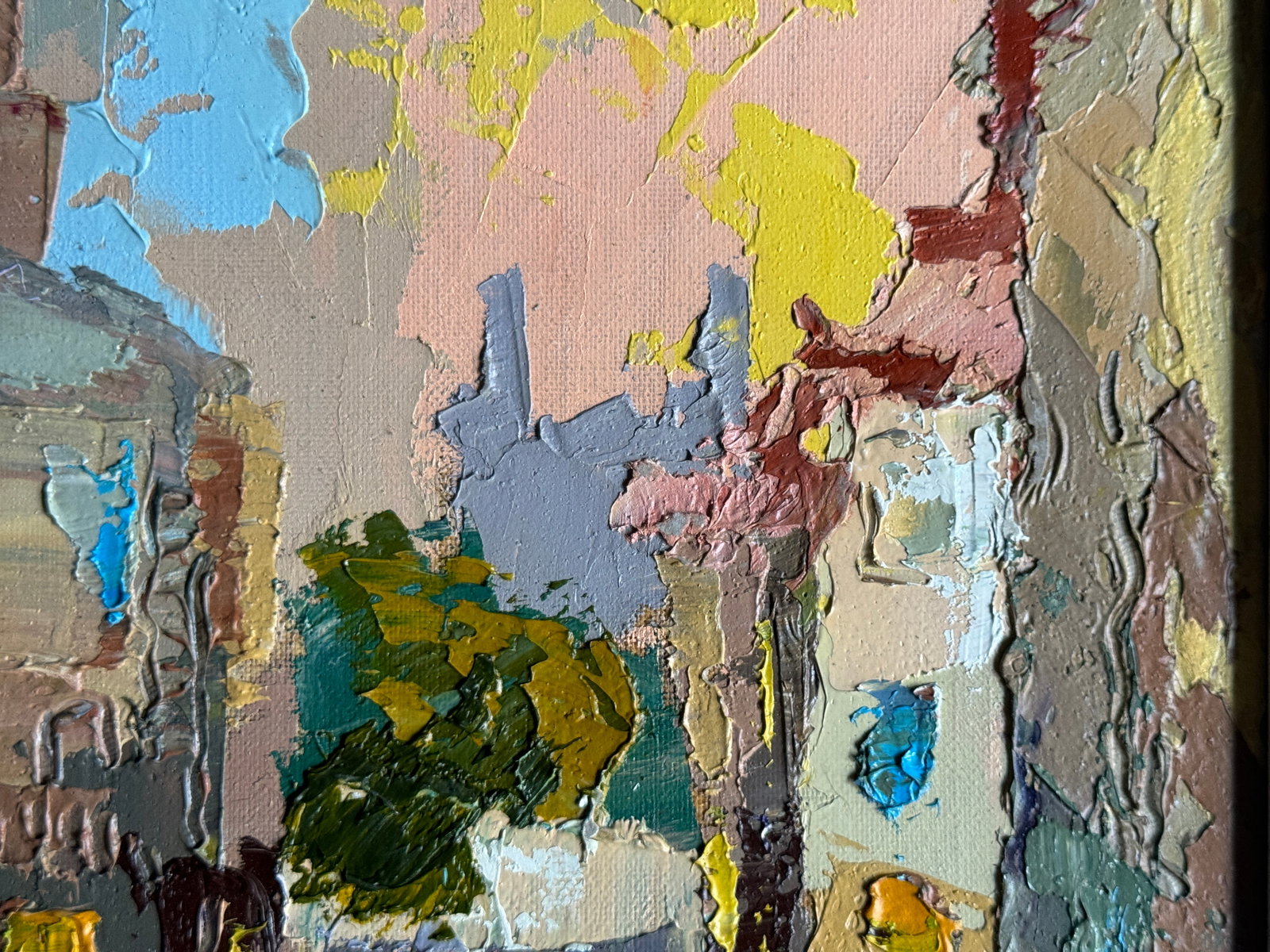 Oil painting with frame Lviv market square K. Leonid - 7