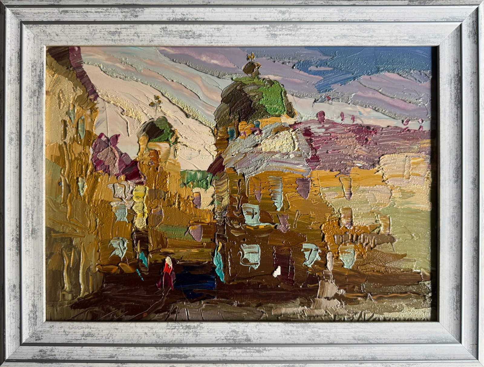 Oil painting with frame Market on Lviv Square K. Leonid: Title: Oil painting with frame Market on Lviv Square K. Leonid Description: 326KK Painter: K. Leonid S?ze: 29x40 cm/ 11.41x15.74 inches Components: oil, cardboard Original painting CONDITION: exellent