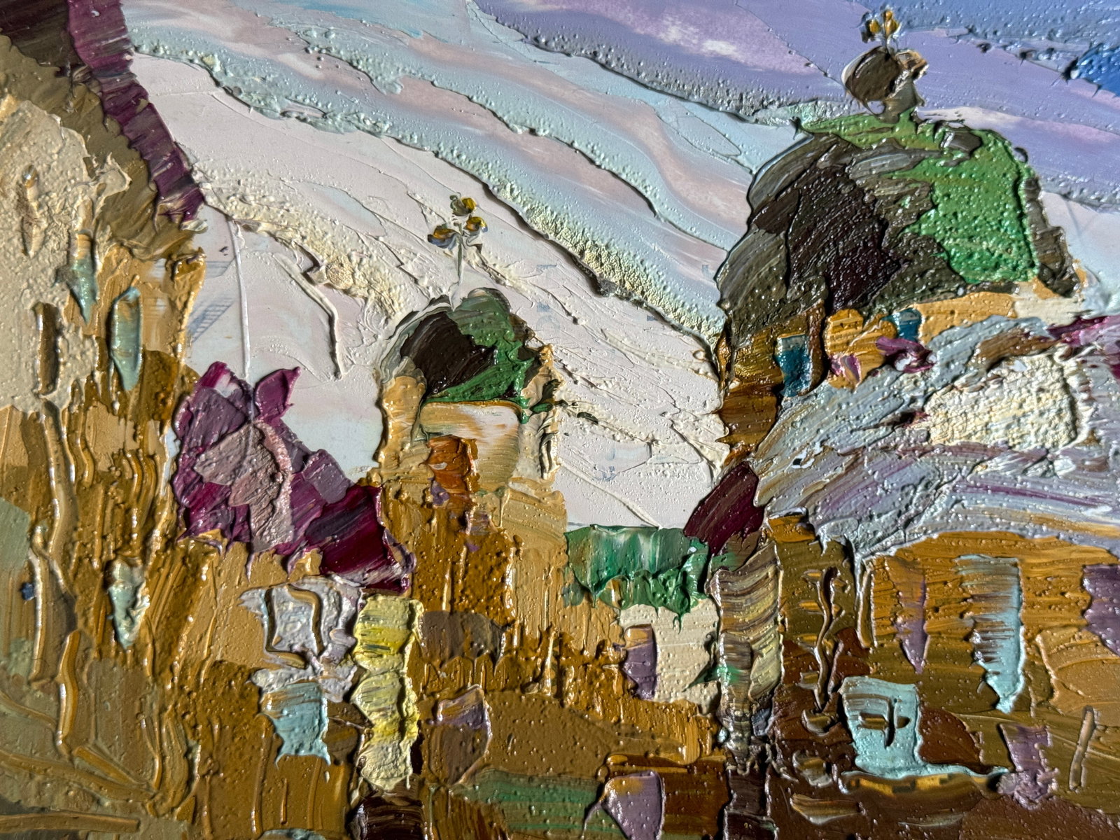 Oil painting with frame Market on Lviv Square K. Leonid - 2
