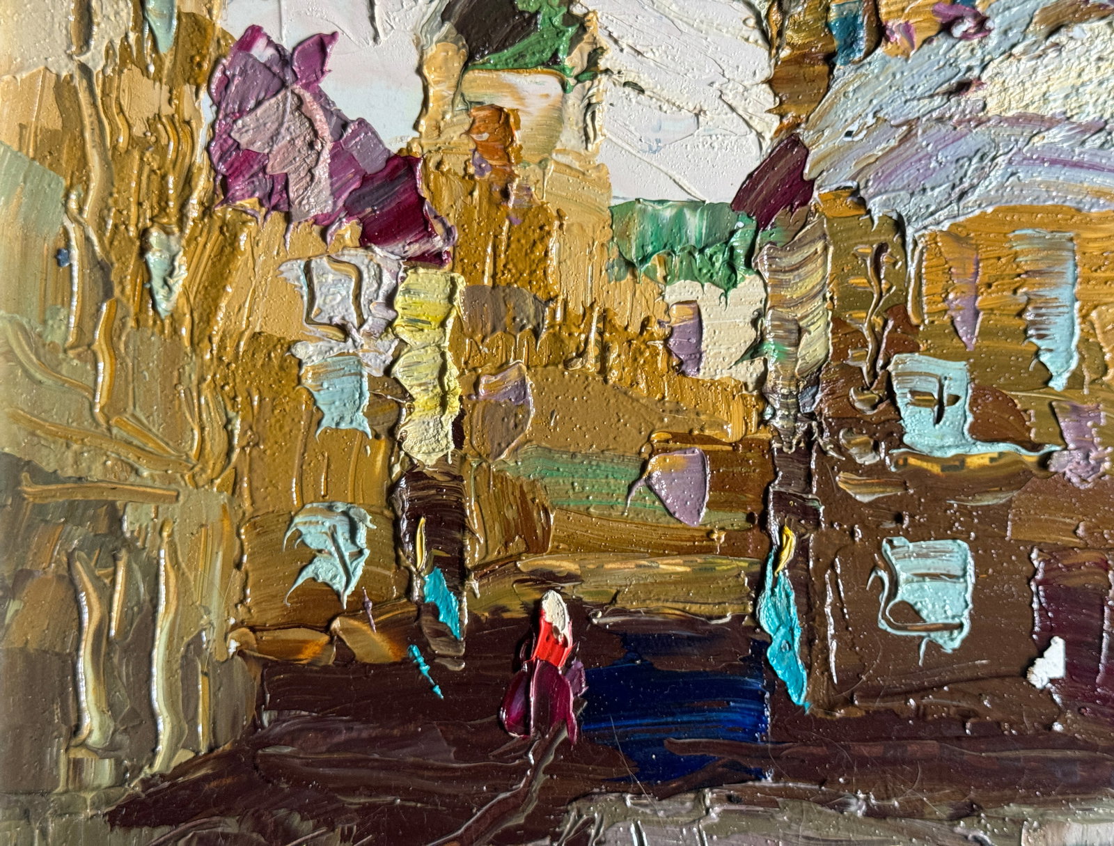Oil painting with frame Market on Lviv Square K. Leonid - 3