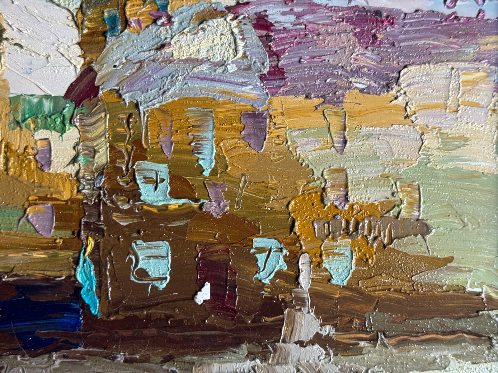 Oil painting with frame Market on Lviv Square K. Leonid - 4