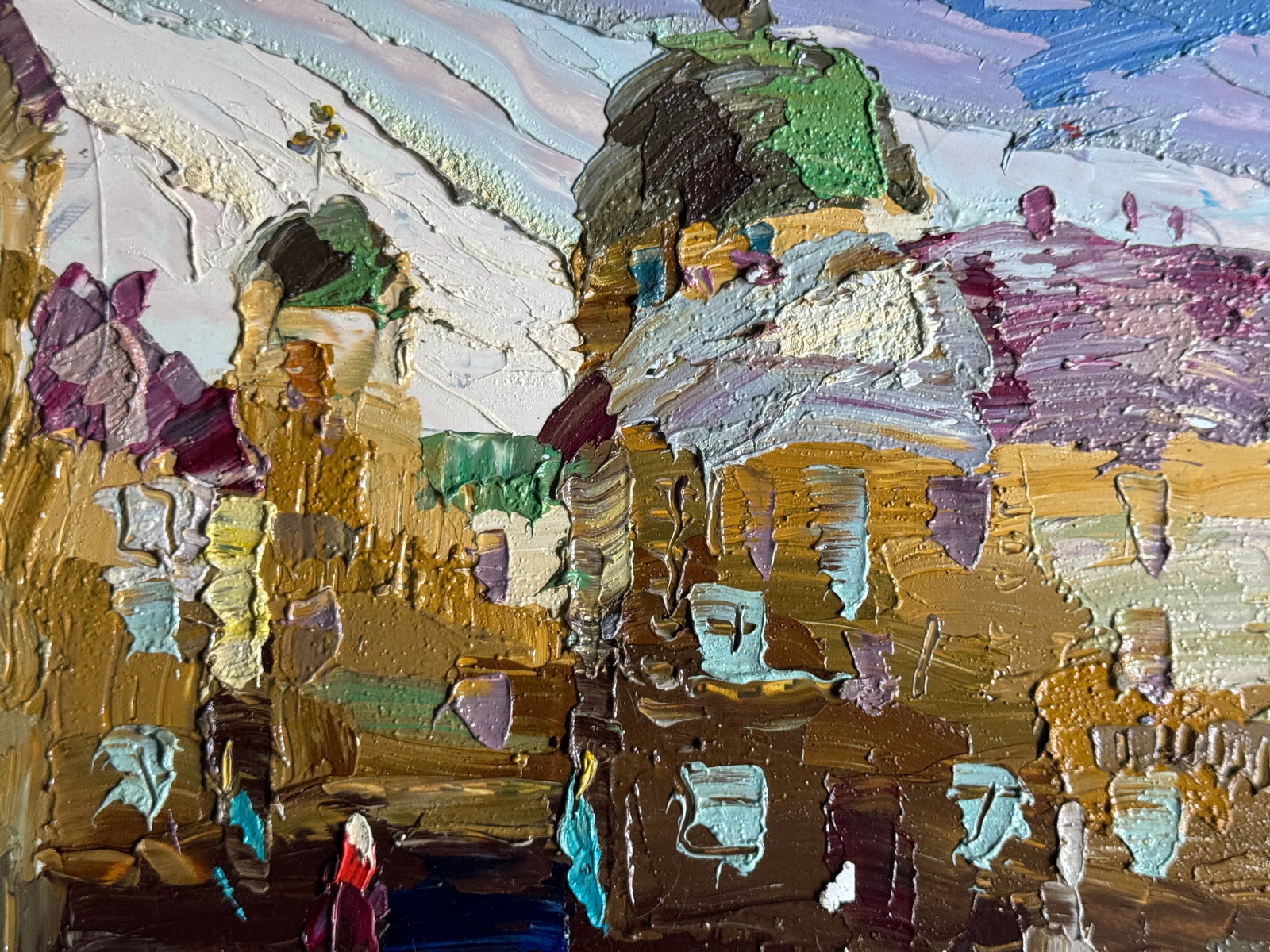 Oil painting with frame Market on Lviv Square K. Leonid - 6