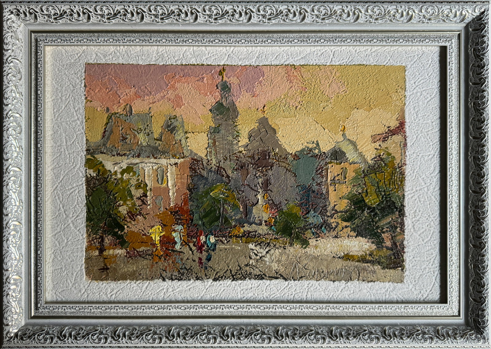 Oil painting with frame Lviv, Bernardine monastery K. Leonid: Title: Oil painting with frame Lviv, Bernardine monastery K. Leonid Description: 327KK Painter: K. Leonid S?ze: 29x39 cm/ 11.41x15.35 inches Components: oil, vinyl, cardboard Original painting CONDITI