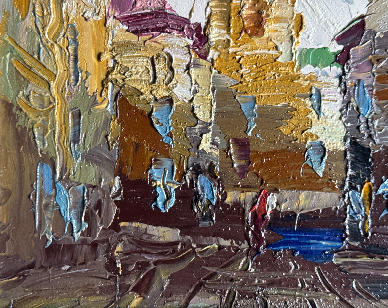 Oil painting with frame Lviv Market Square K. Leonid - 3
