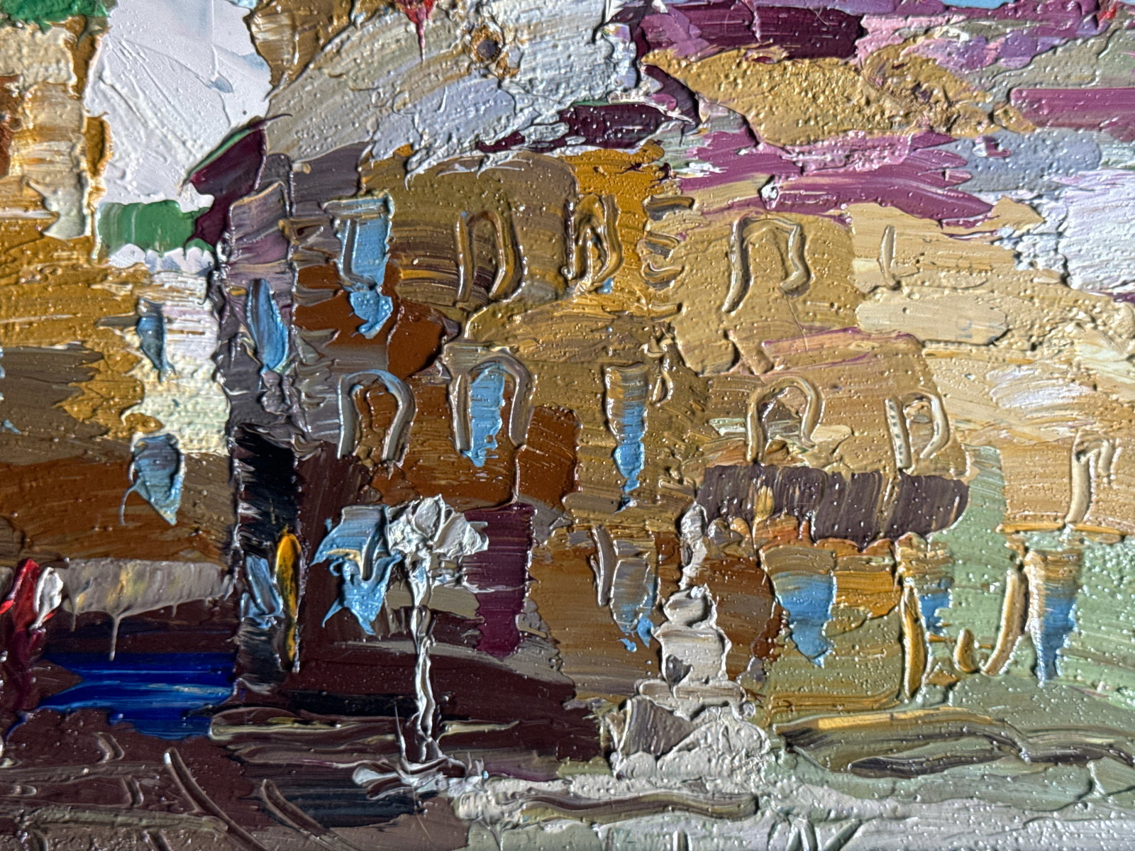 Oil painting with frame Lviv Market Square K. Leonid - 4