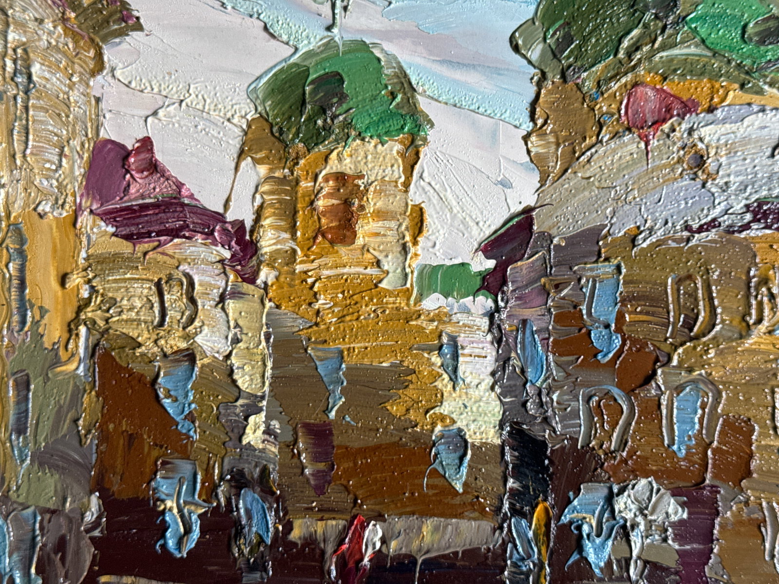 Oil painting with frame Lviv Market Square K. Leonid - 6
