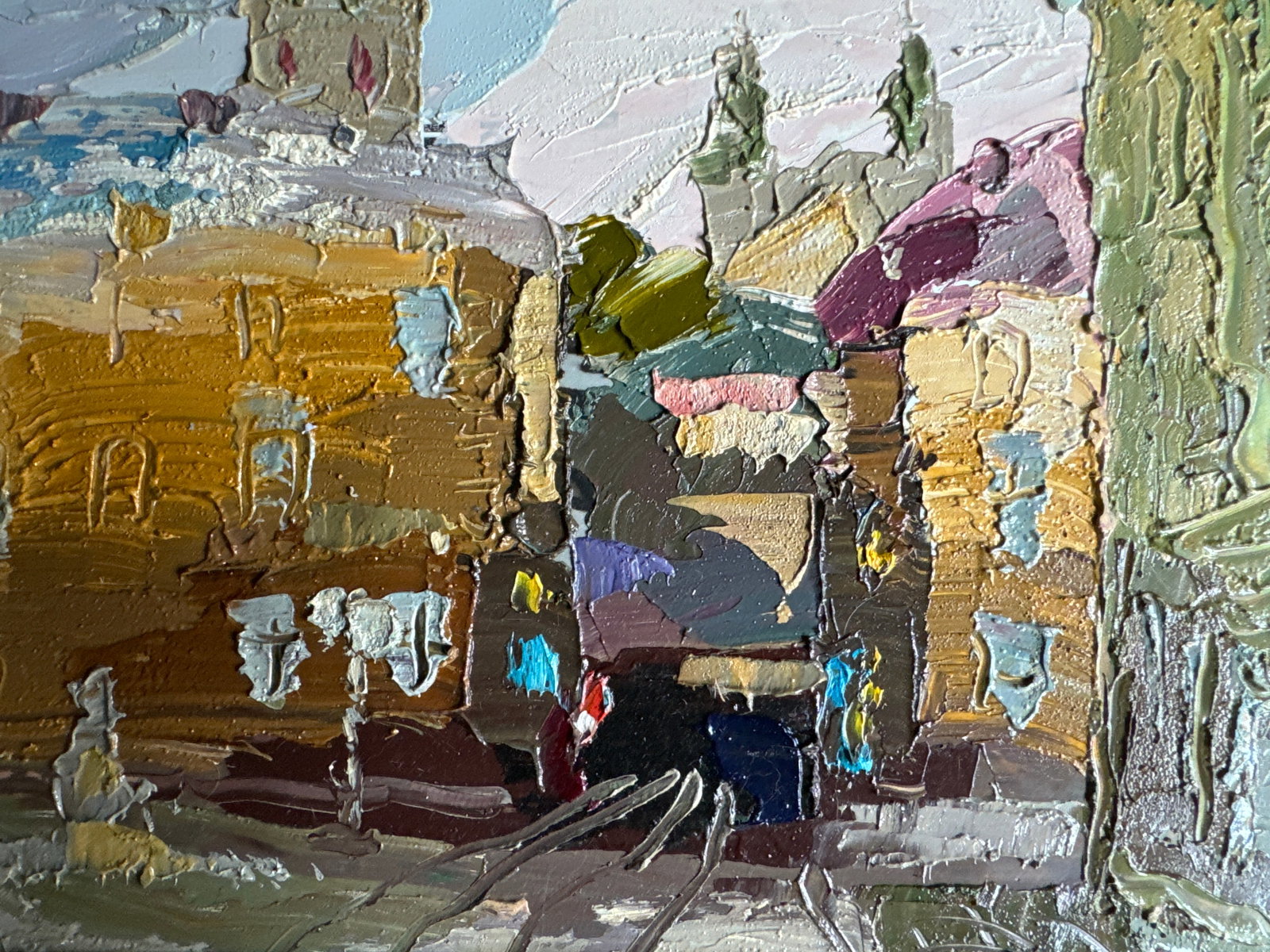 Oil painting with frame Lviv Square K. Leonid - 5