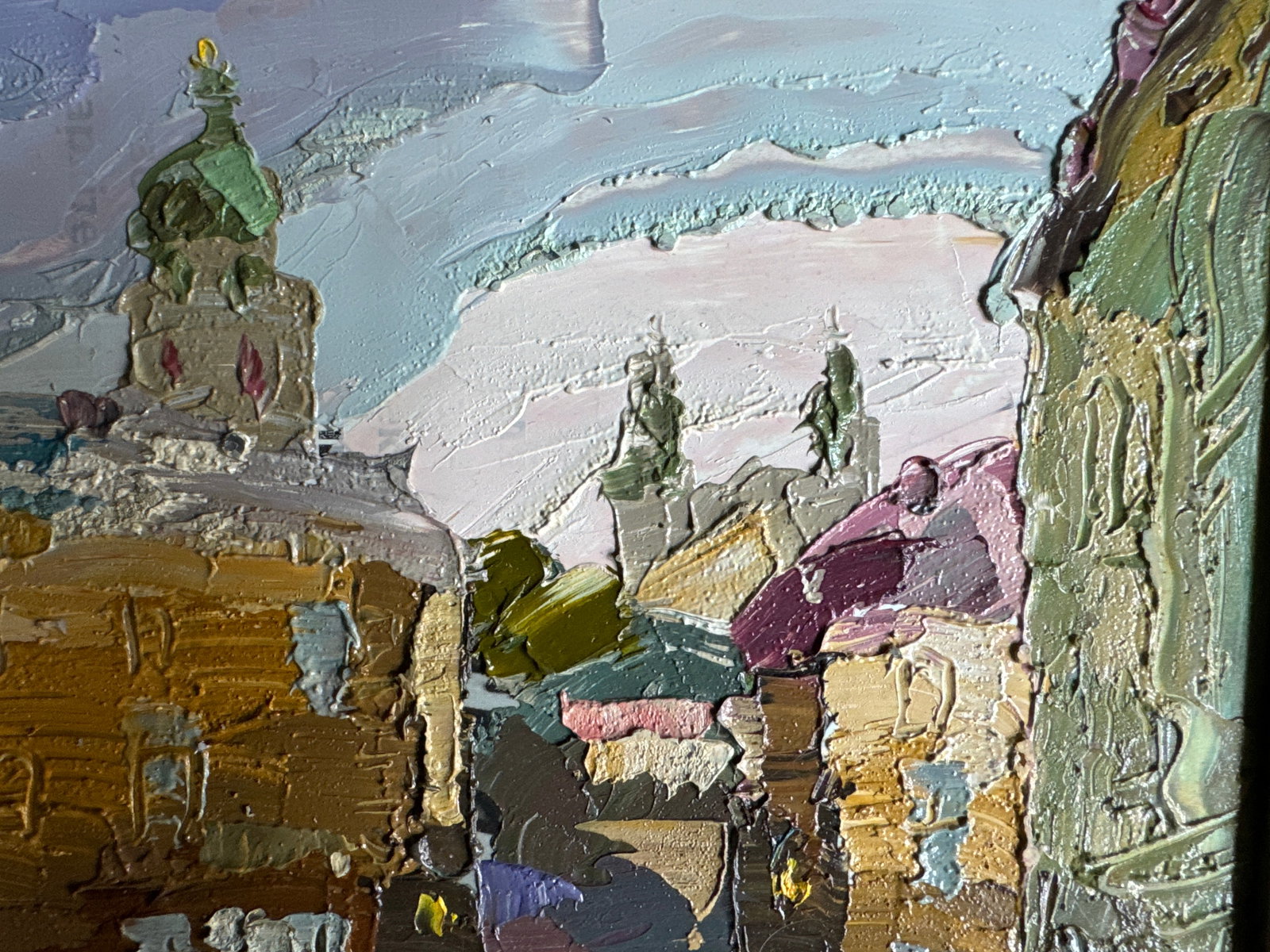 Oil painting with frame Lviv Square K. Leonid - 6
