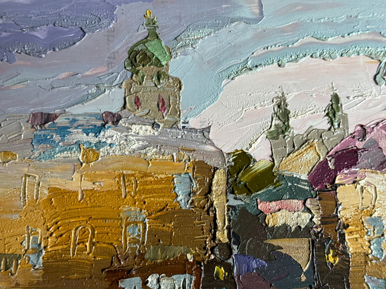 Oil painting with frame Lviv Square K. Leonid - 7