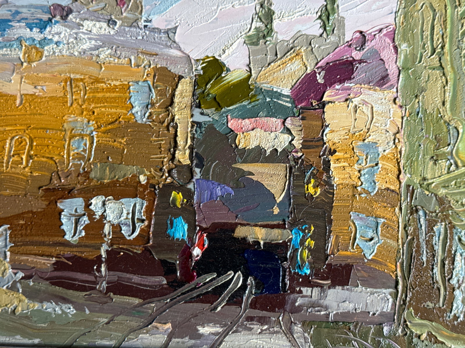 Oil painting with frame Lviv Square K. Leonid - 8