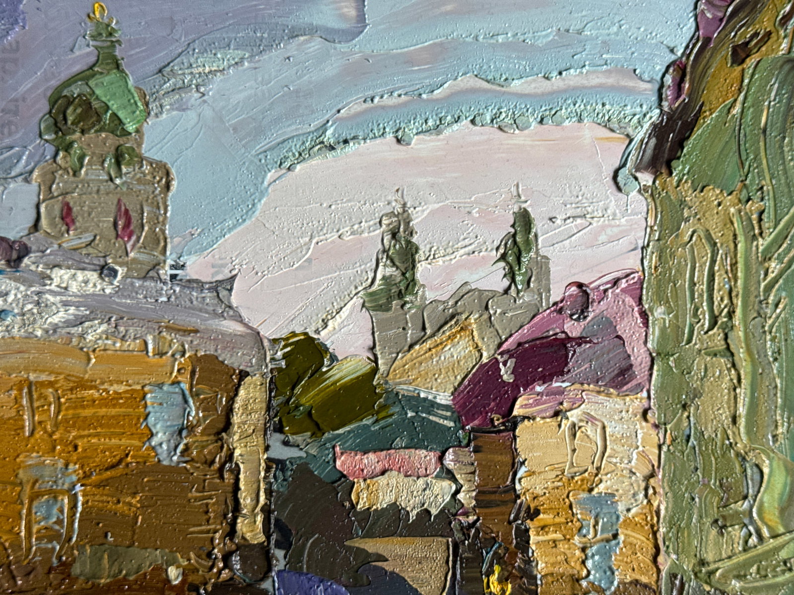 Oil painting with frame Lviv Square K. Leonid - 9
