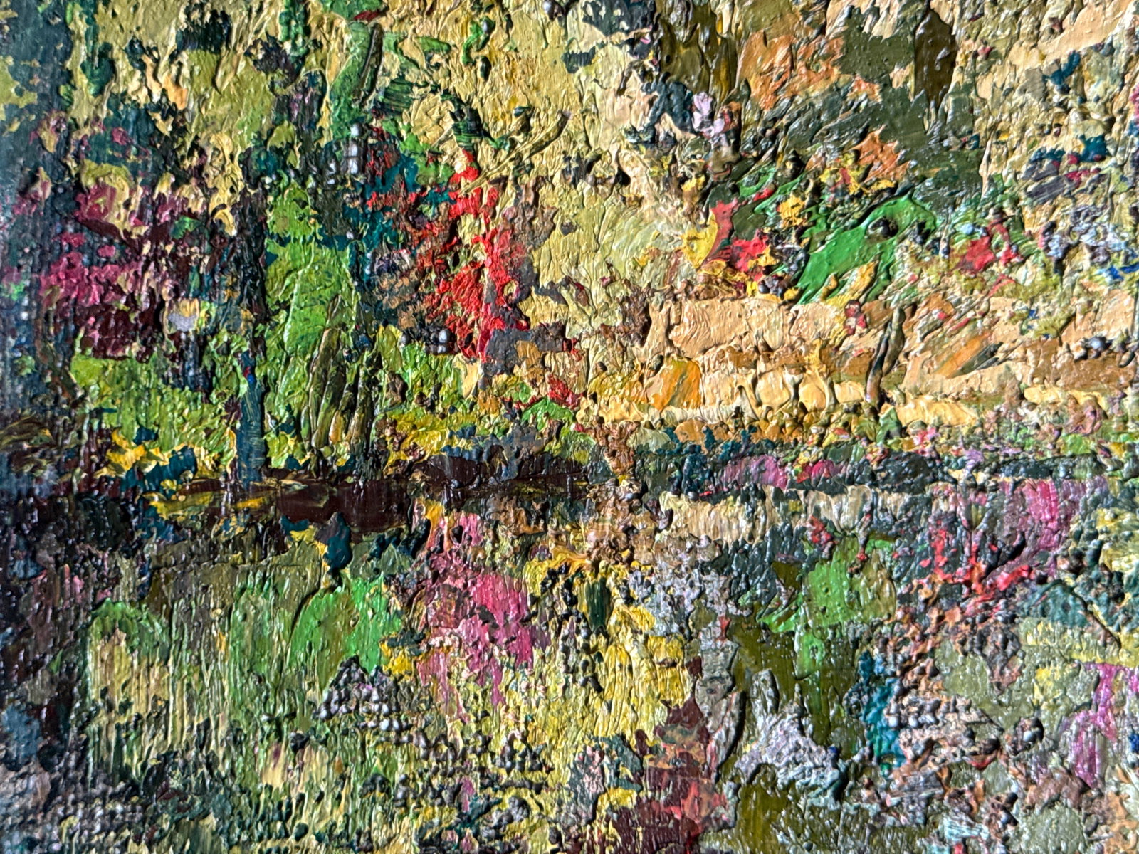 Oil painting with frame Botanical Garden of Lviv University K. Leonid - 4