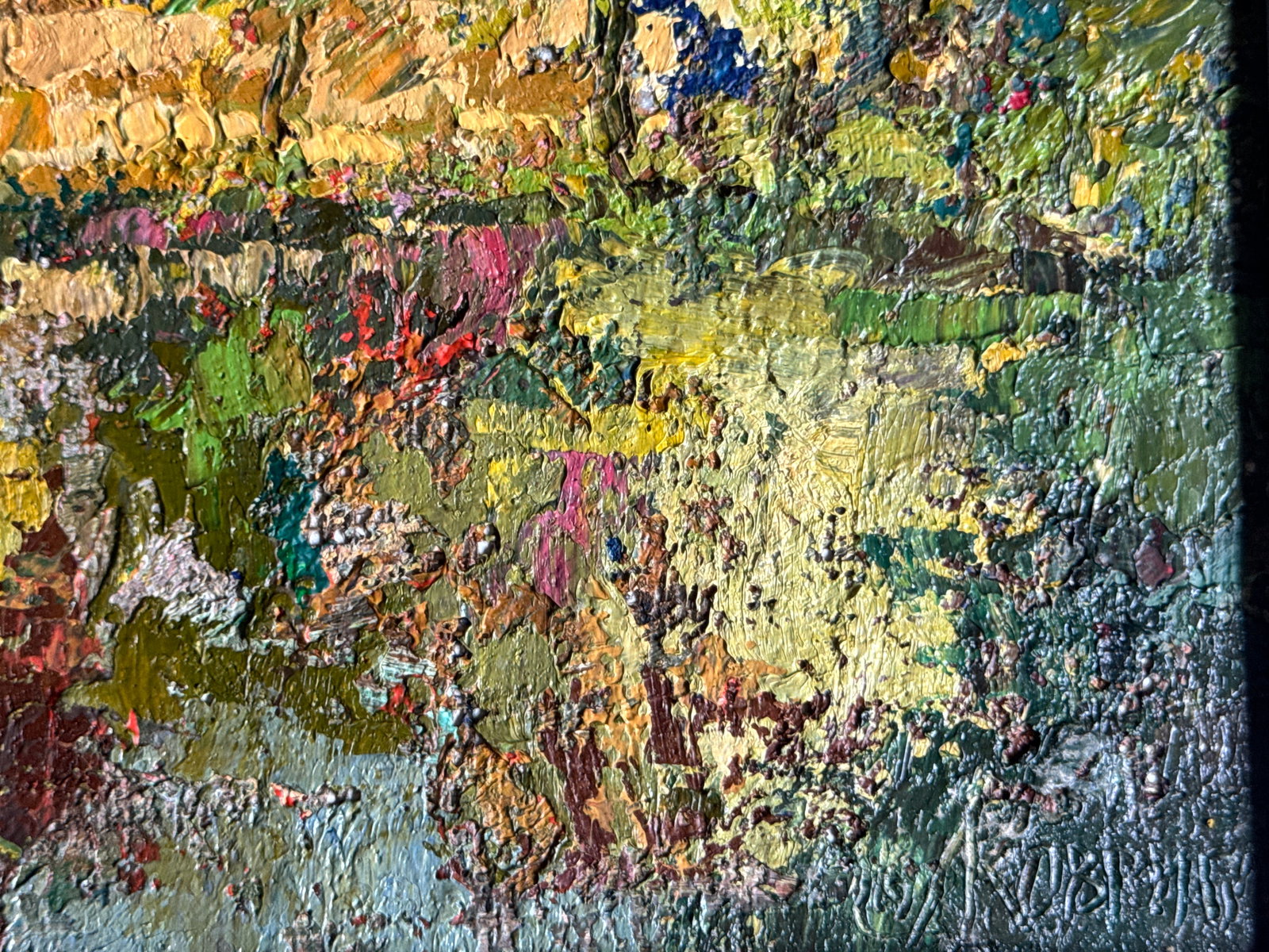 Oil painting with frame Botanical Garden of Lviv University K. Leonid - 6