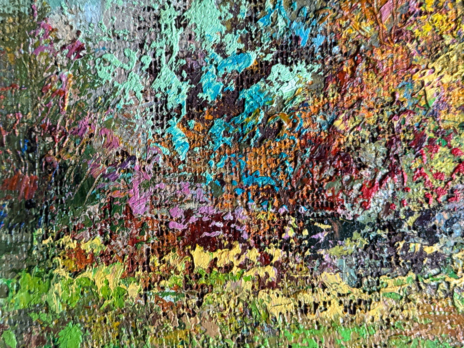 Oil painting with frame Botanical Garden of Lviv University K. Leonid - 5