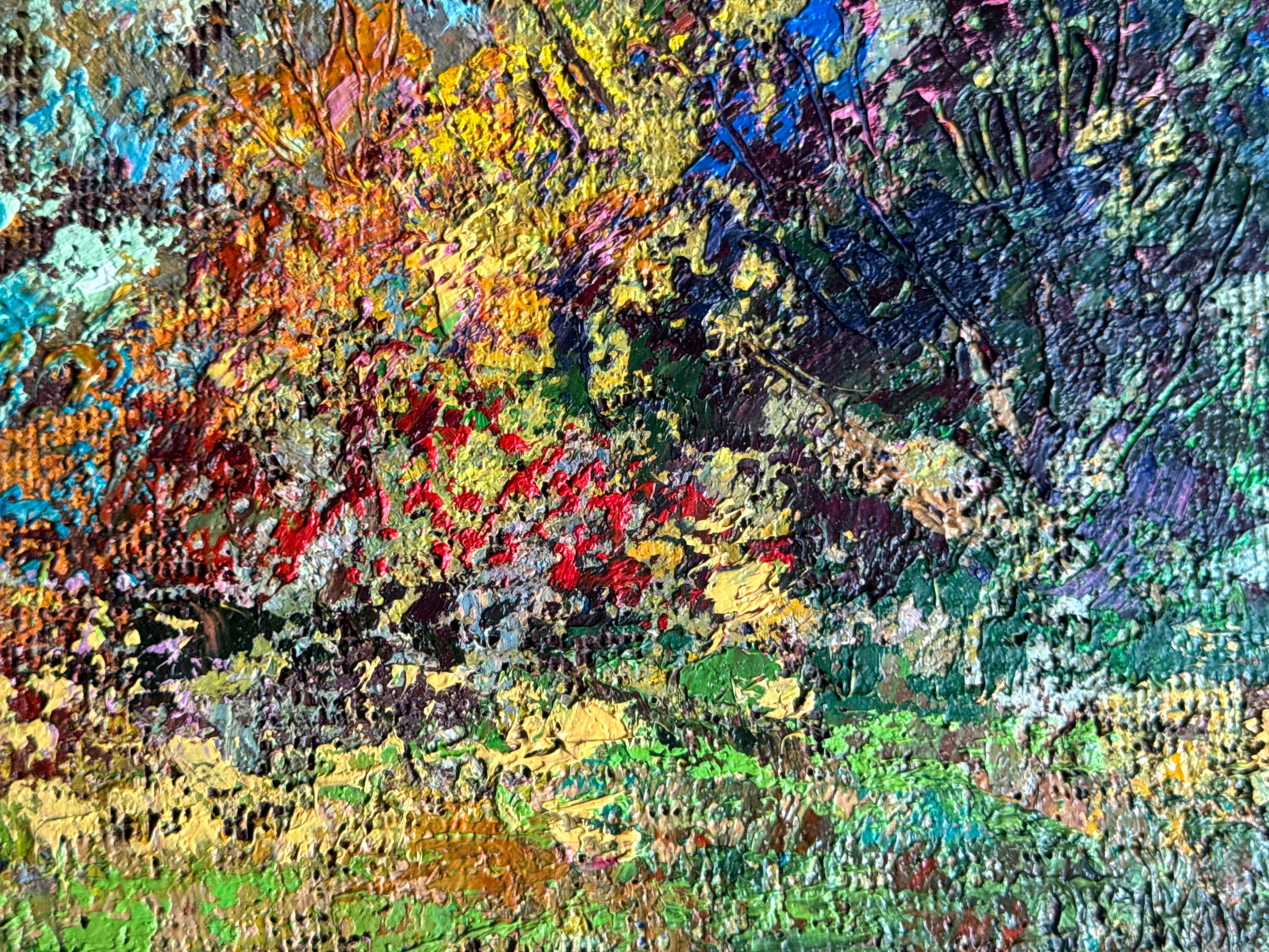 Oil painting with frame Botanical Garden of Lviv University K. Leonid - 6