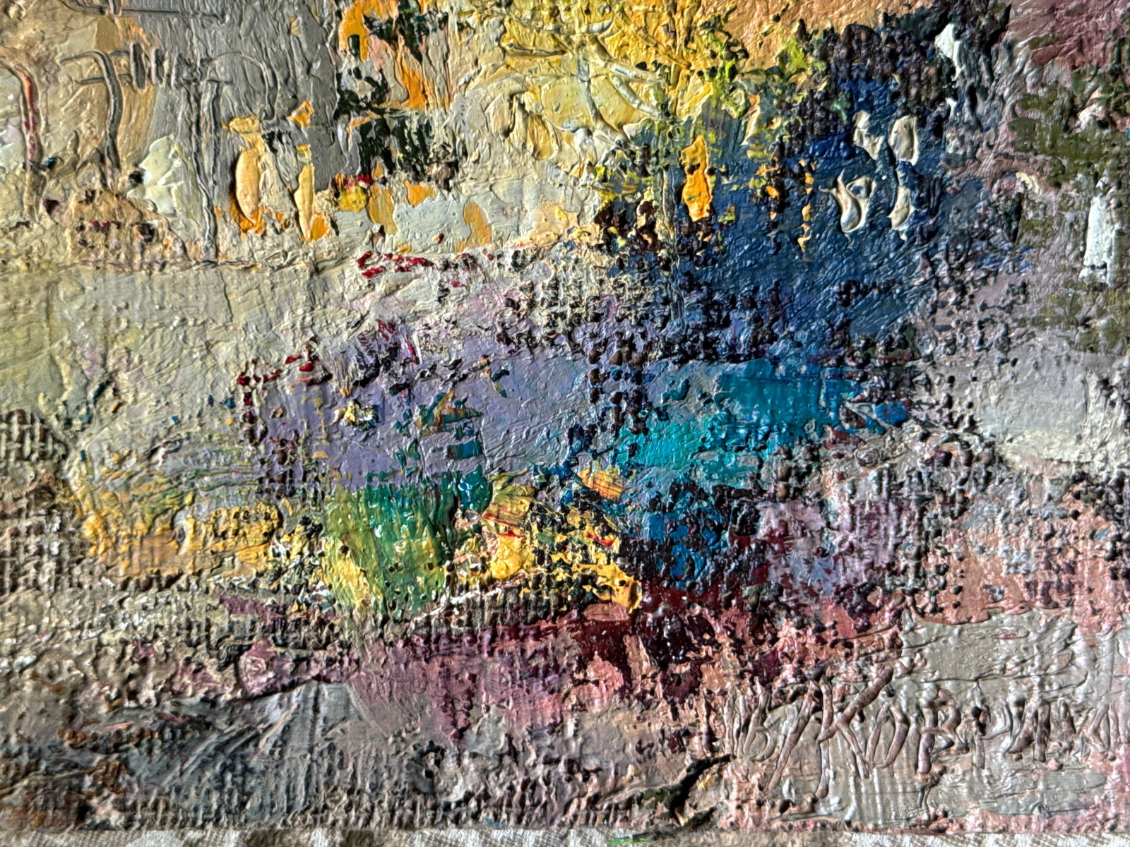 Abstract Oil painting City K. Leonid - 6