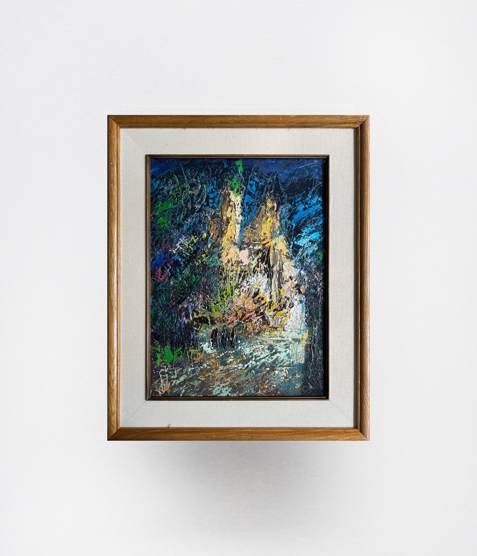 Abstract Oil painting with frame Night city K. Leonid - 12