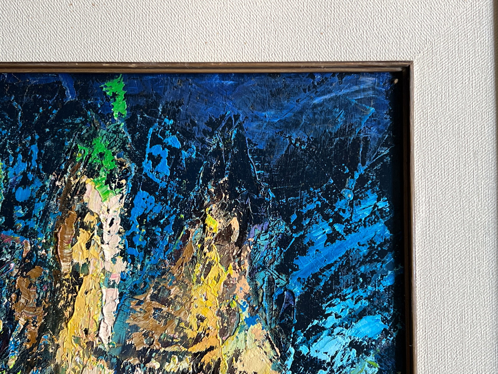 Abstract Oil painting with frame Night city K. Leonid - 3