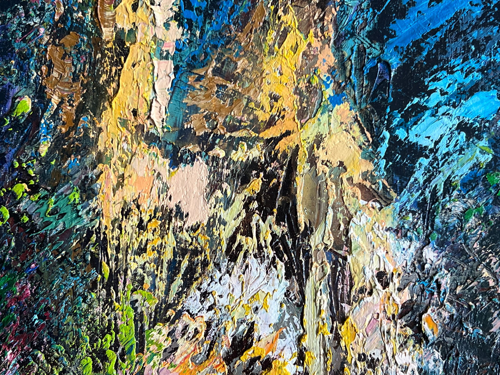 Abstract Oil painting with frame Night city K. Leonid - 4