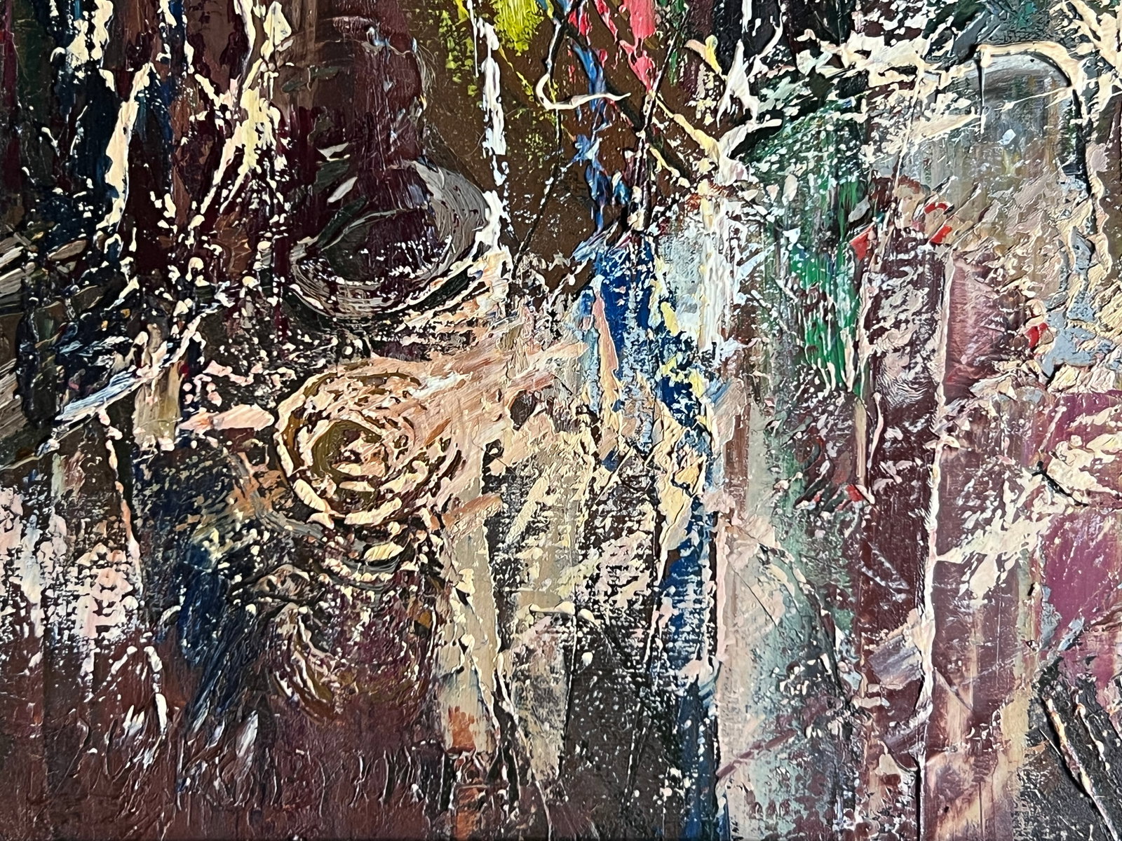 Abstract Oil painting with frame Night city K. Leonid - 6