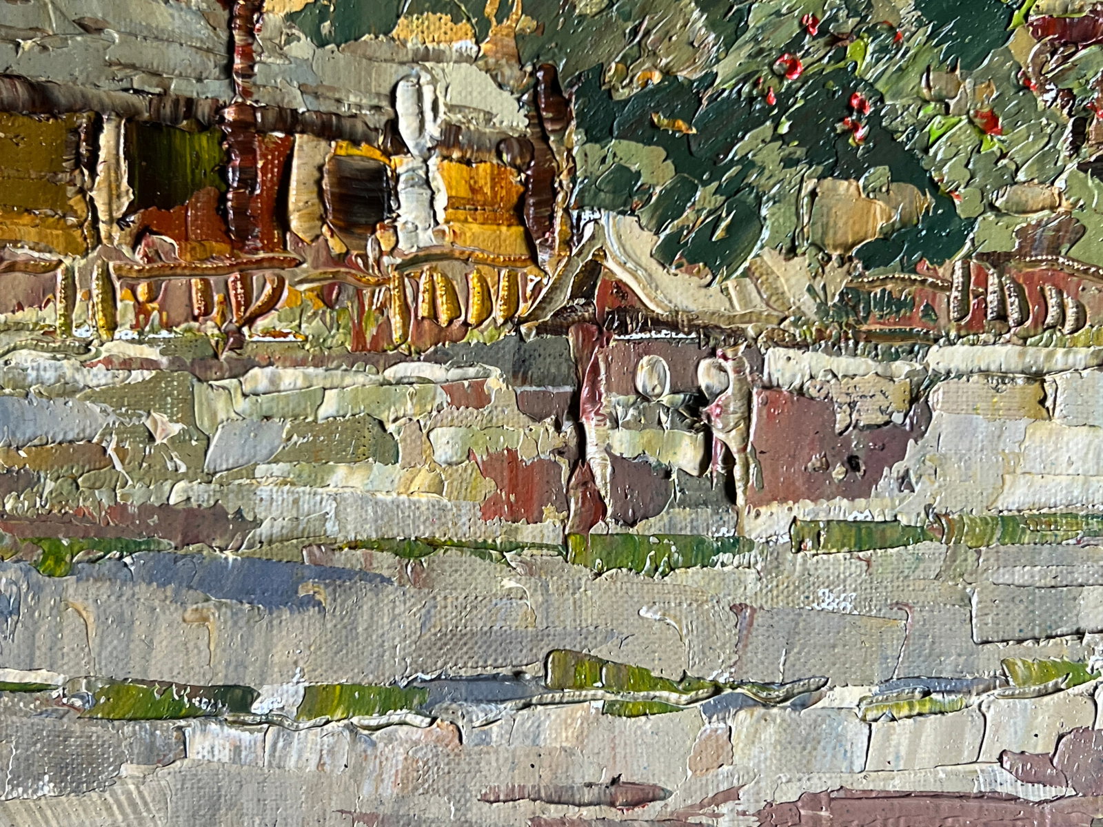 Oil painting with frame rural church K. Leonid - 7