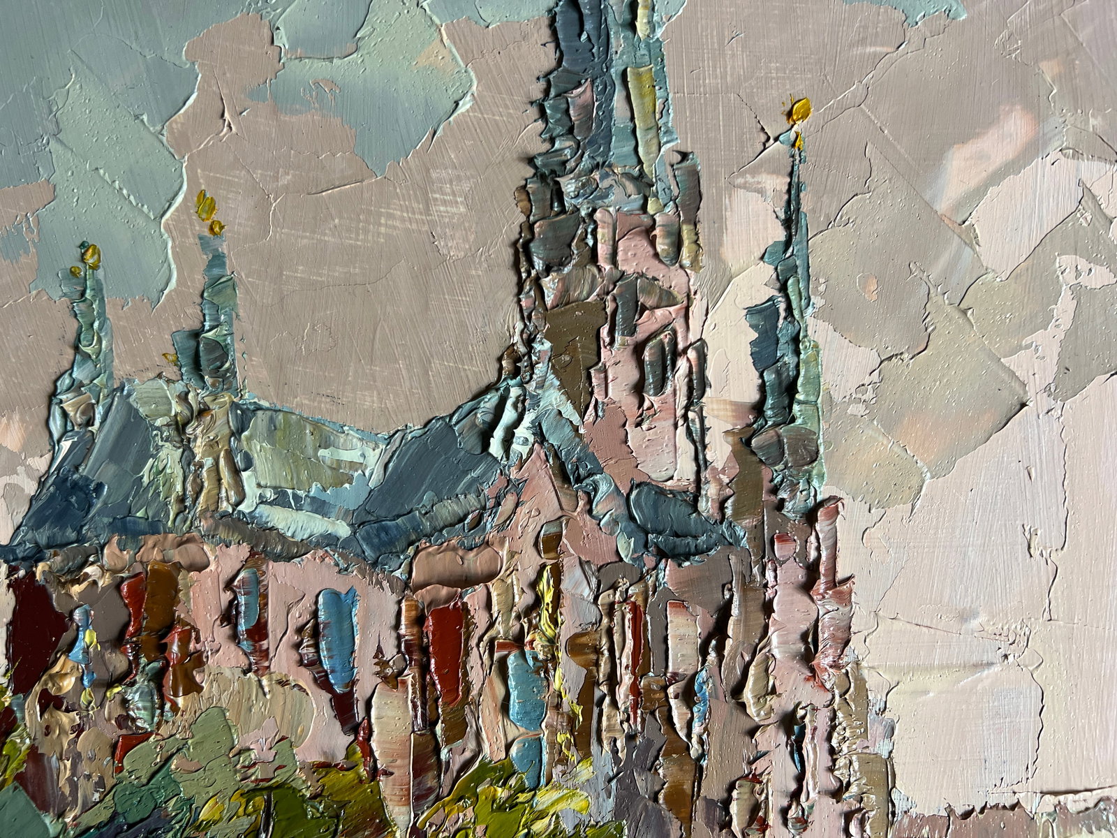 Oil painting with frame Lviv, Church of Saints Olga and Elizabeth K. Leonid - 4