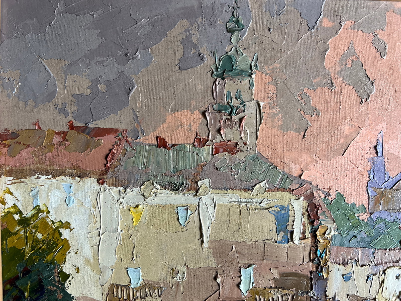 Oil painting with frame market on lviv square K. Leonid - 3