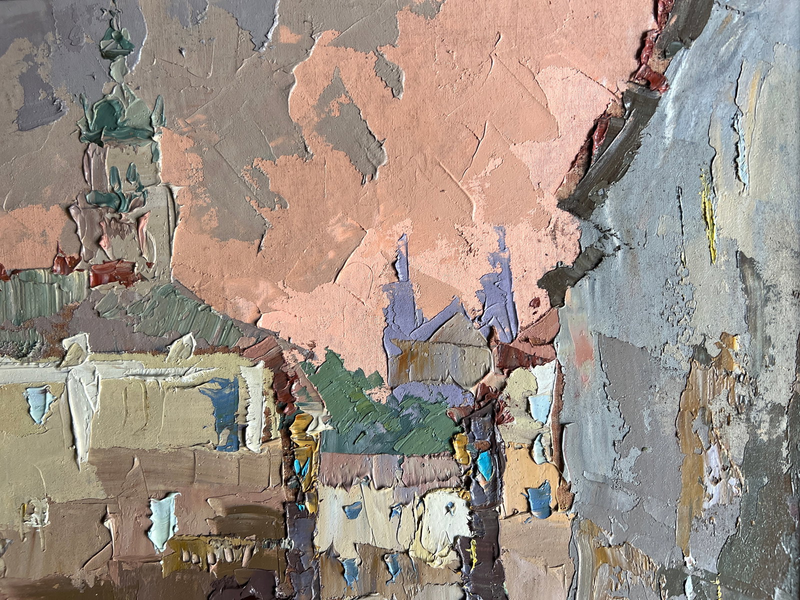Oil painting with frame market on lviv square K. Leonid - 4