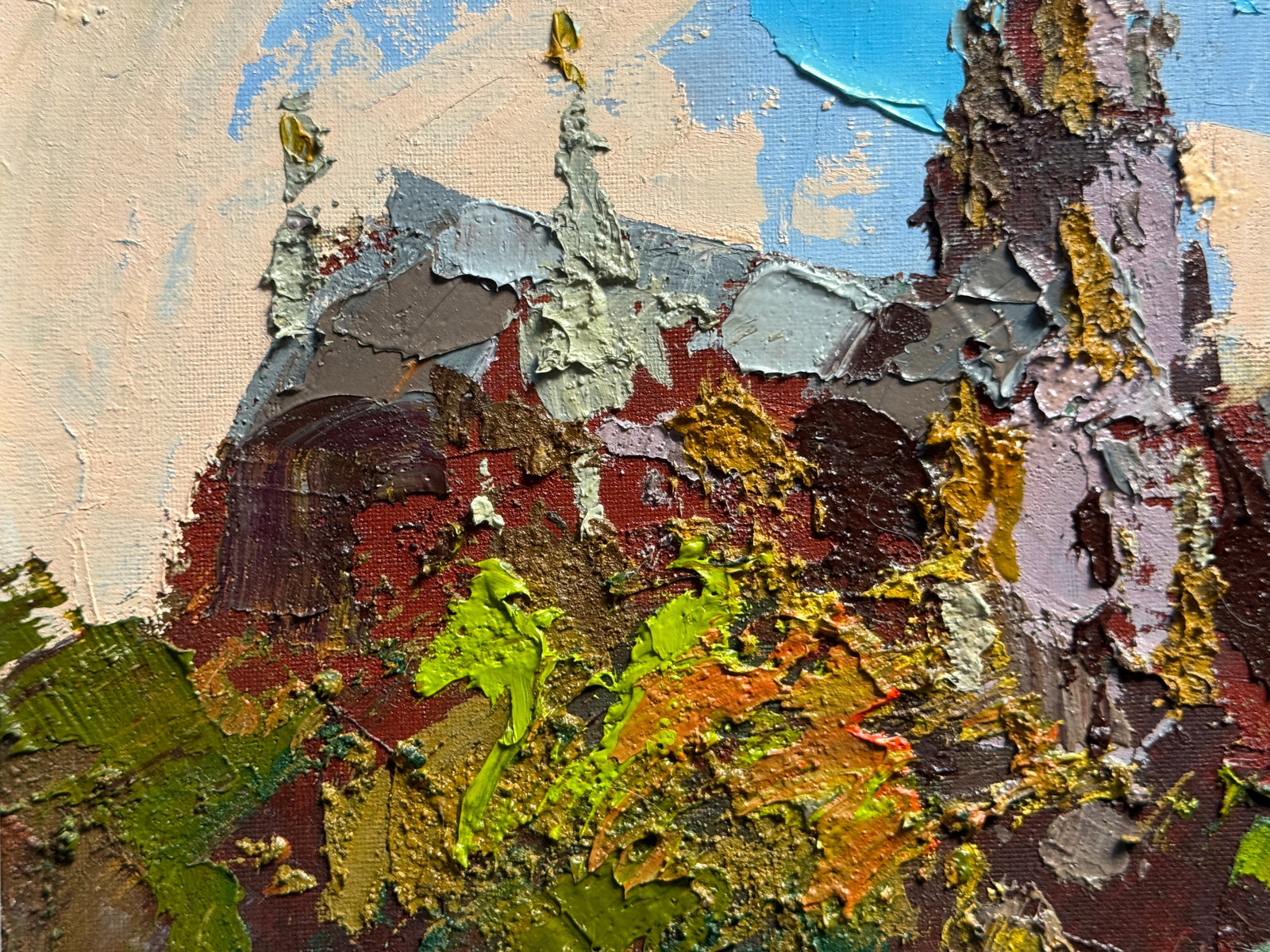 Oil painting with frame Lviv, Church of Saints Olga and Elizabeth K. Leonid - 3