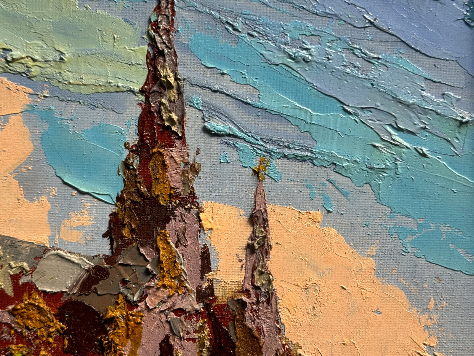 Oil painting with frame Lviv, Church of Saints Olga and Elizabeth K. Leonid - 8