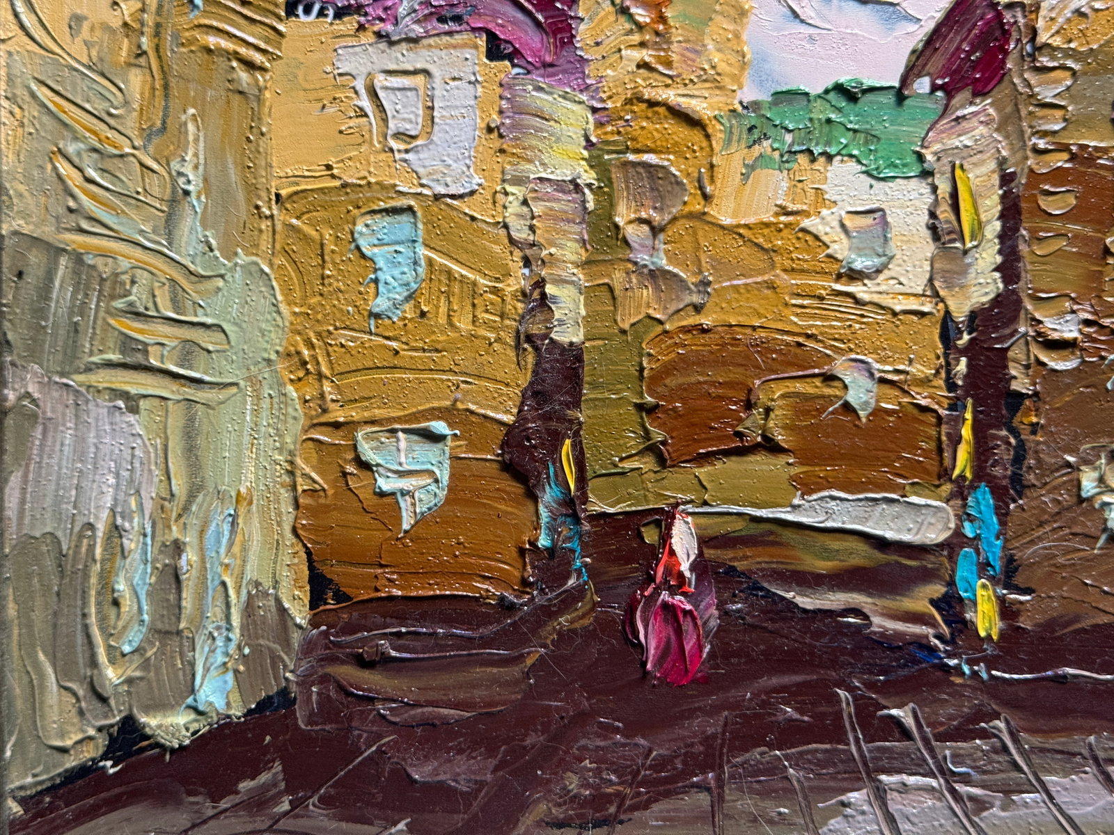 Oil painting with frame Lviv, market square K. Leonid - 3