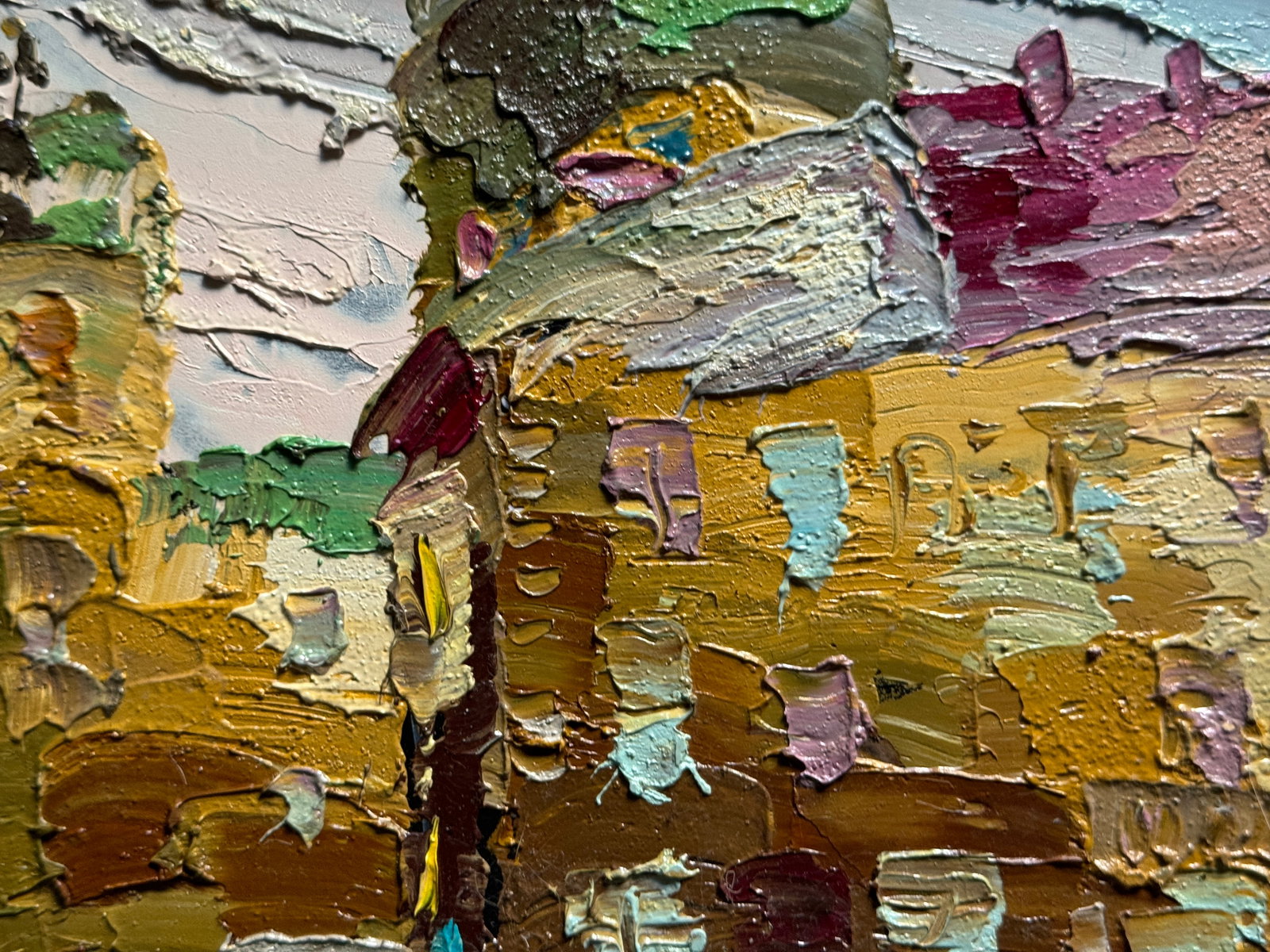 Oil painting with frame Lviv, market square K. Leonid - 5