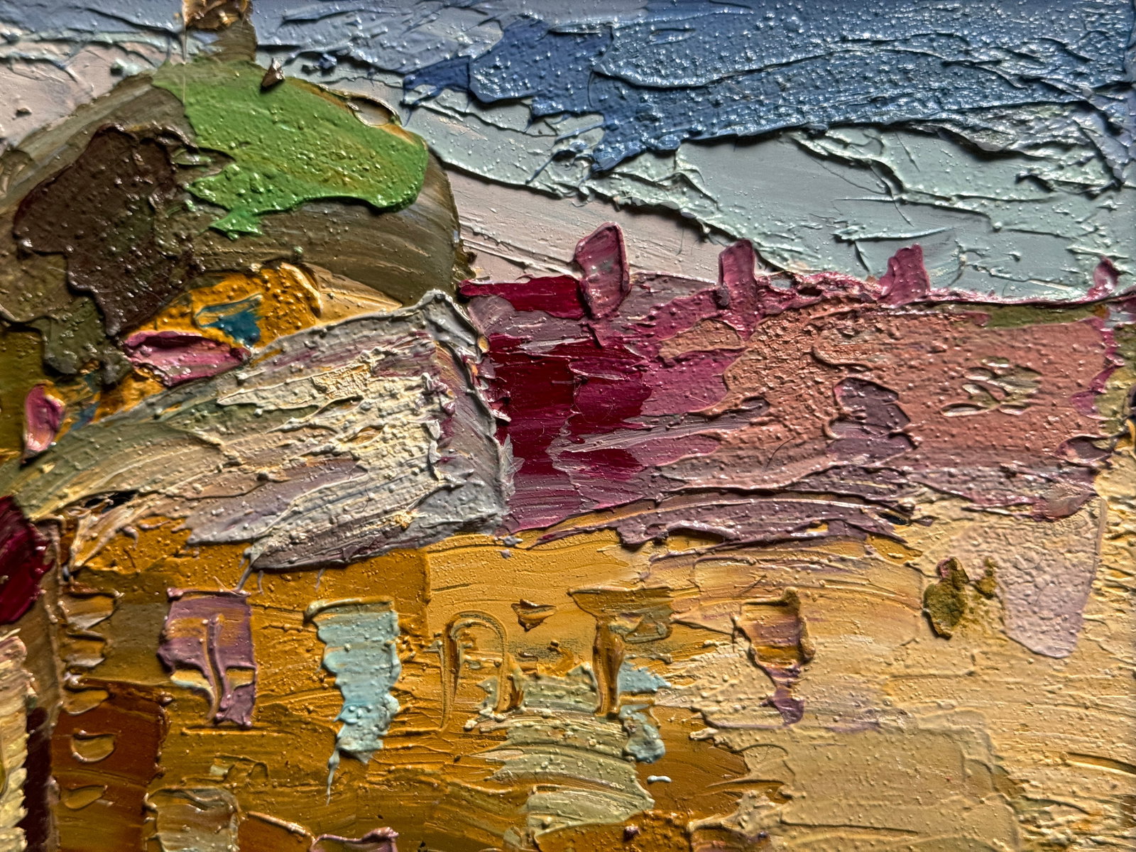 Oil painting with frame Lviv, market square K. Leonid - 7