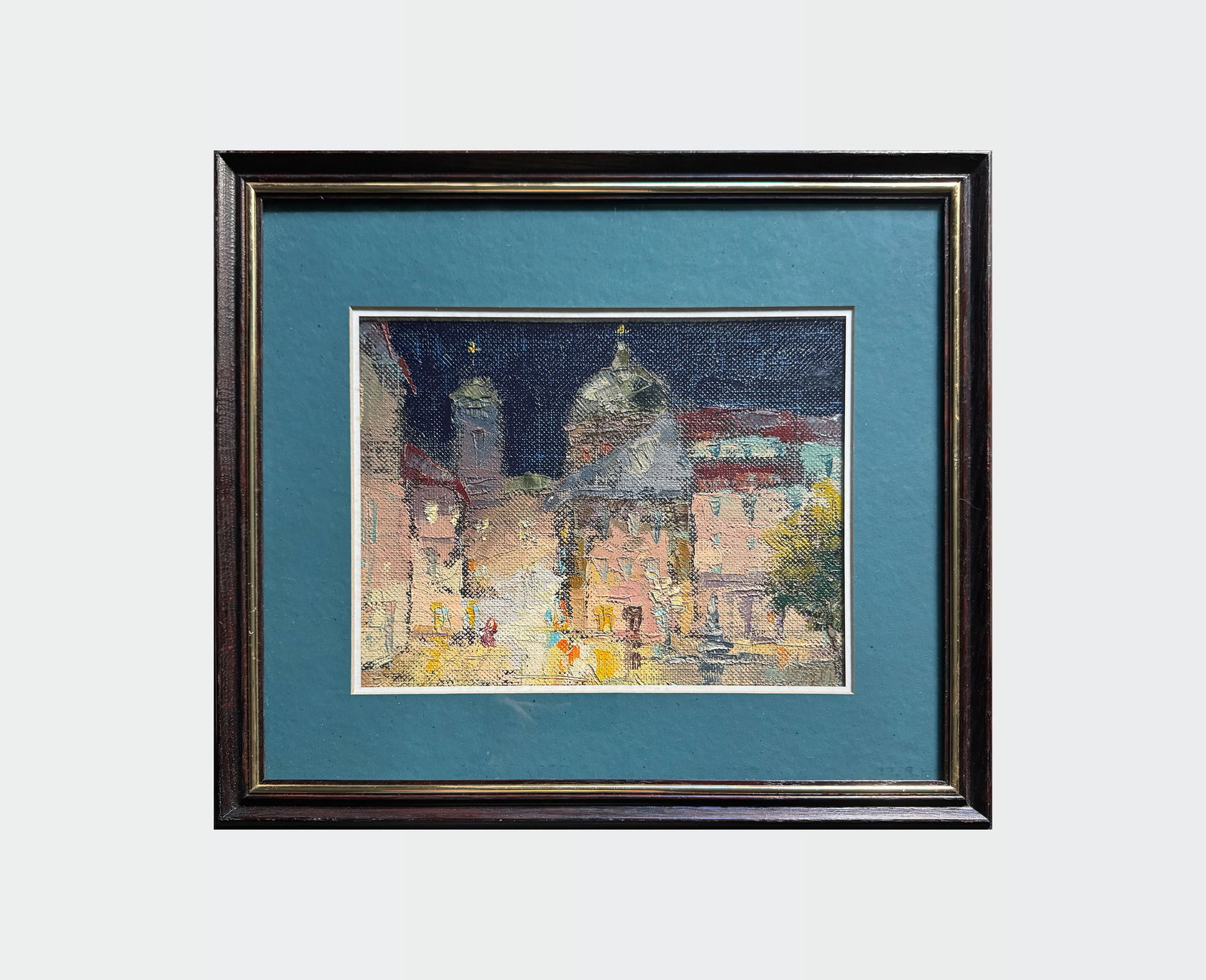 Oil painting with frame Lviv Square K. Leonid - 2