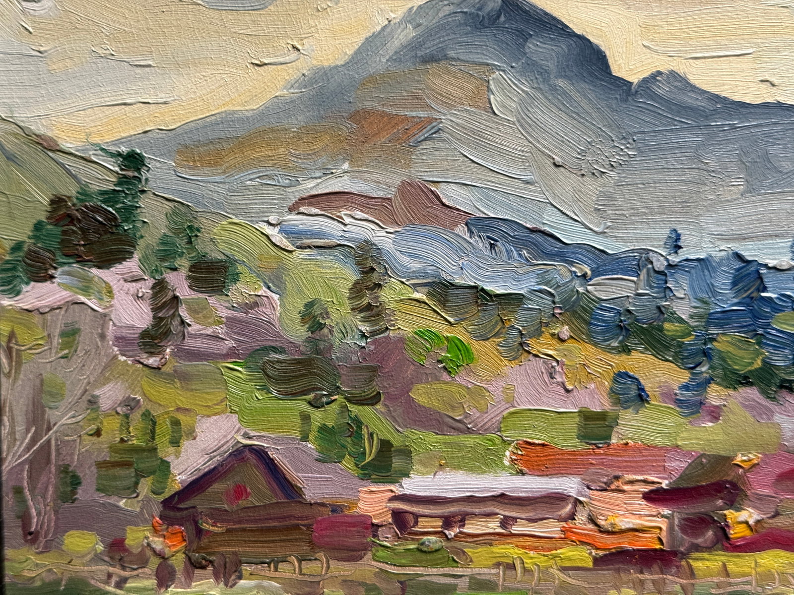 Oil painting with frame A village in the Carpathians K. Leonid - 2