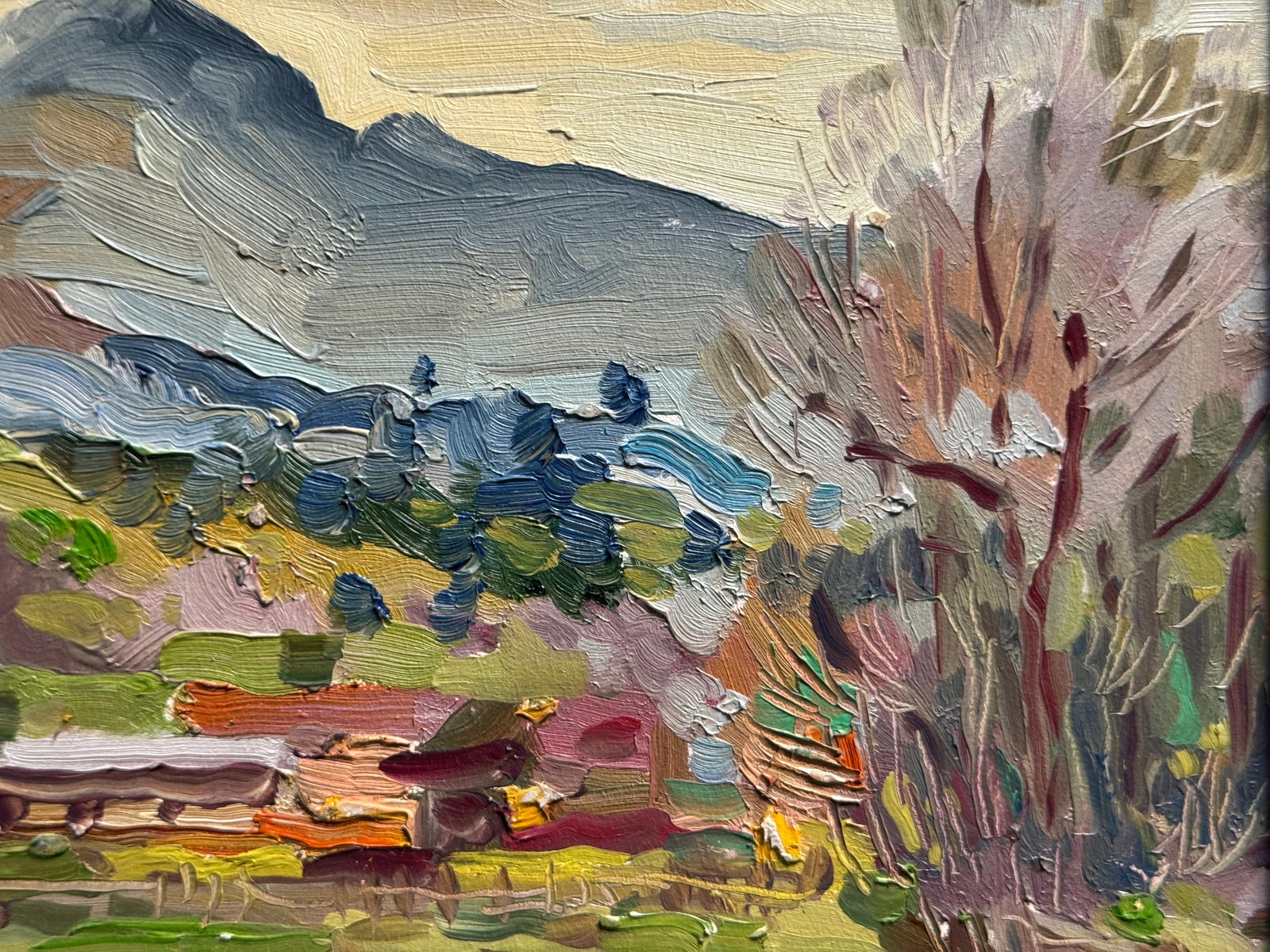 Oil painting with frame A village in the Carpathians K. Leonid - 3