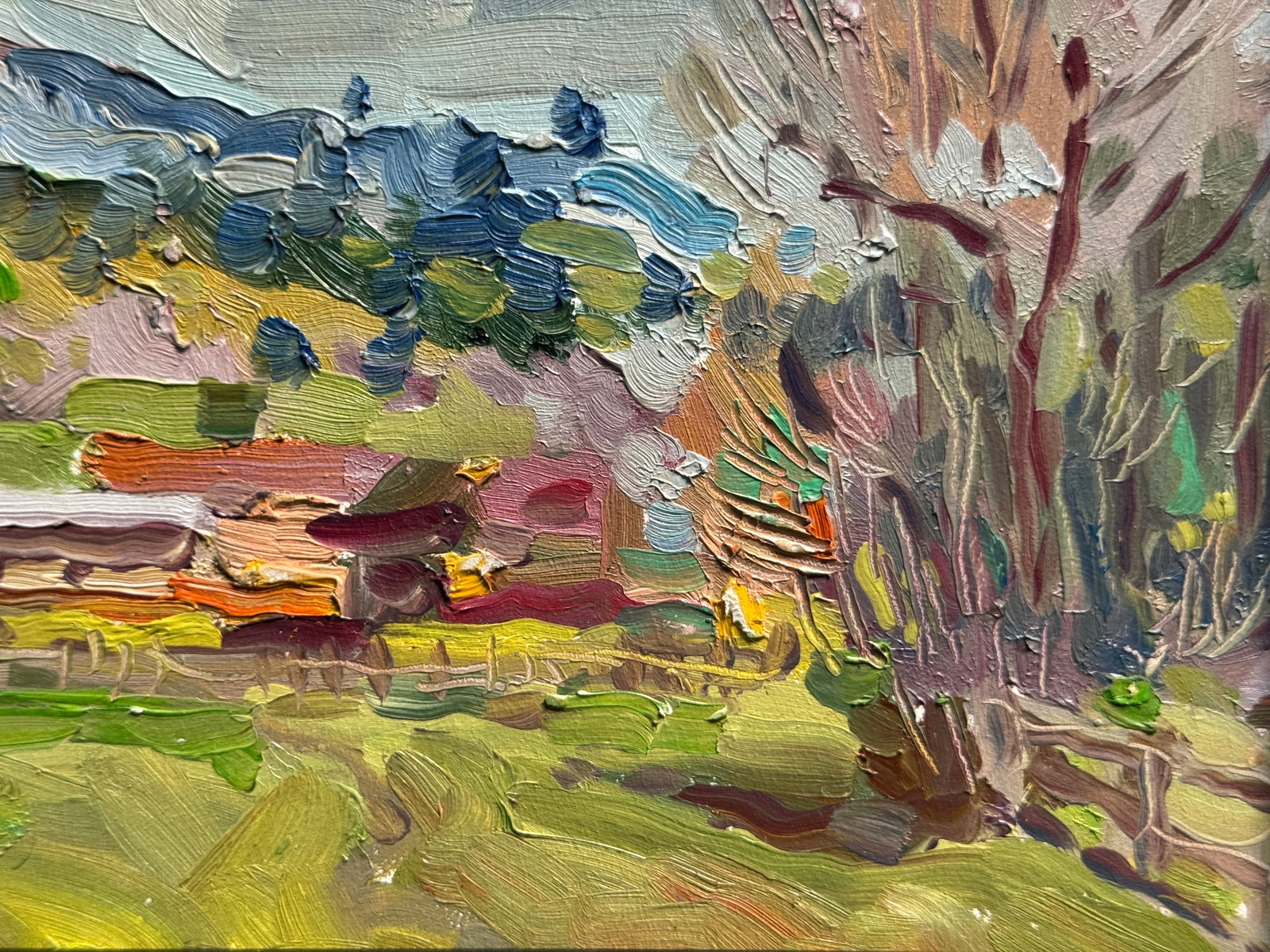 Oil painting with frame A village in the Carpathians K. Leonid - 4